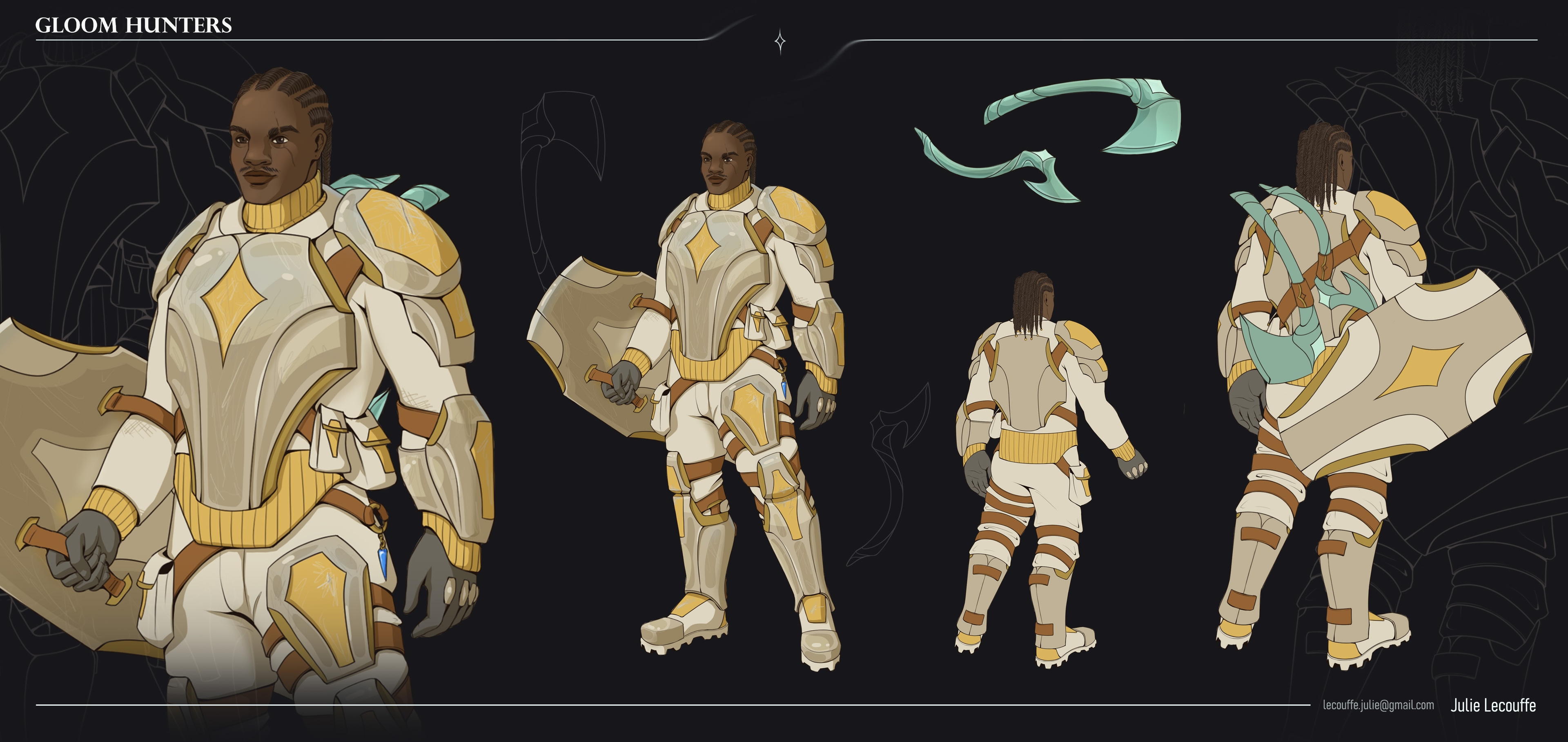 GLOOM HUNTERS | Chara design & weapons par julie lohen lecouffe