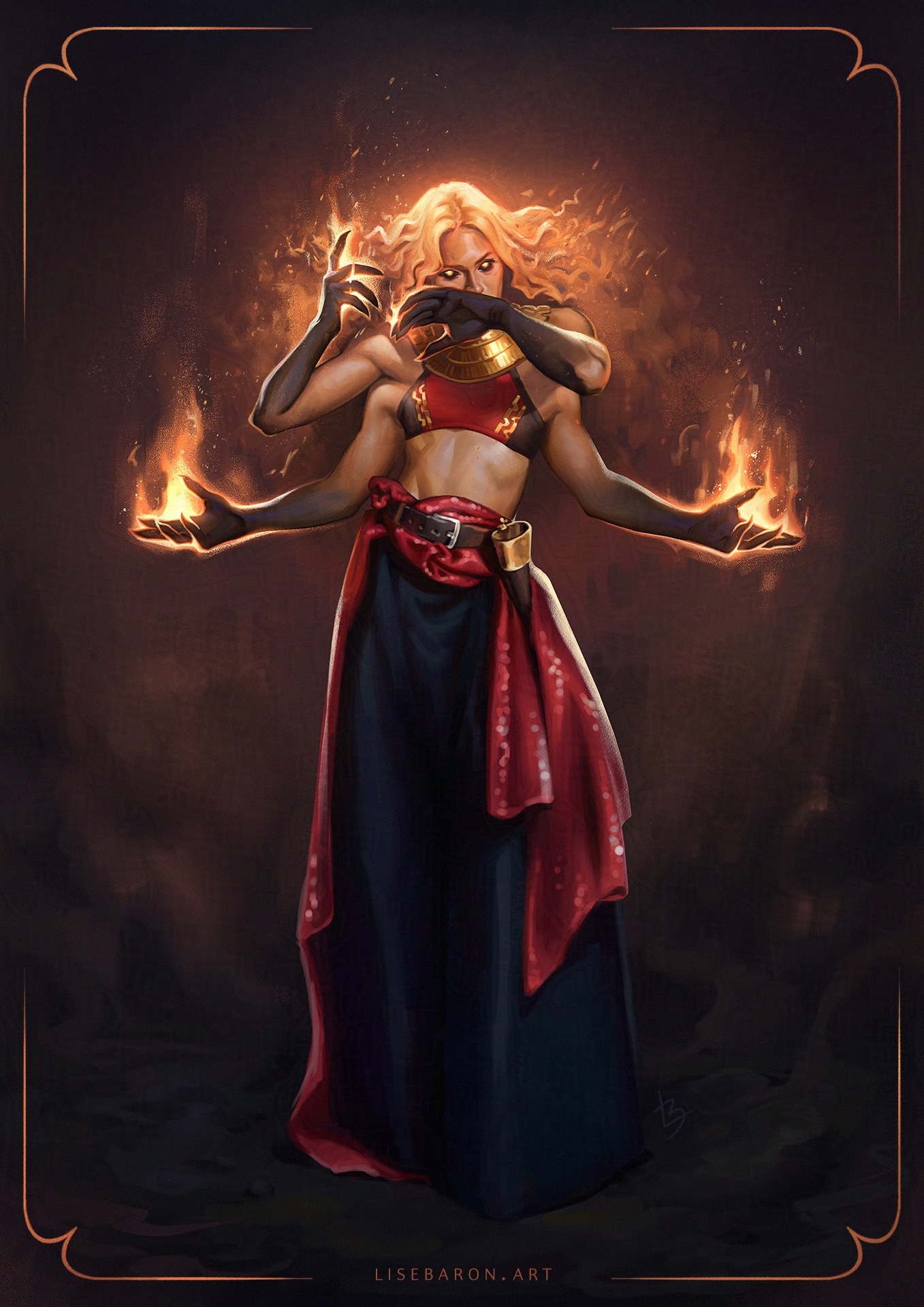 Fire mage • Grafit Studio's "Heroes & Villains" Art Contest par lise