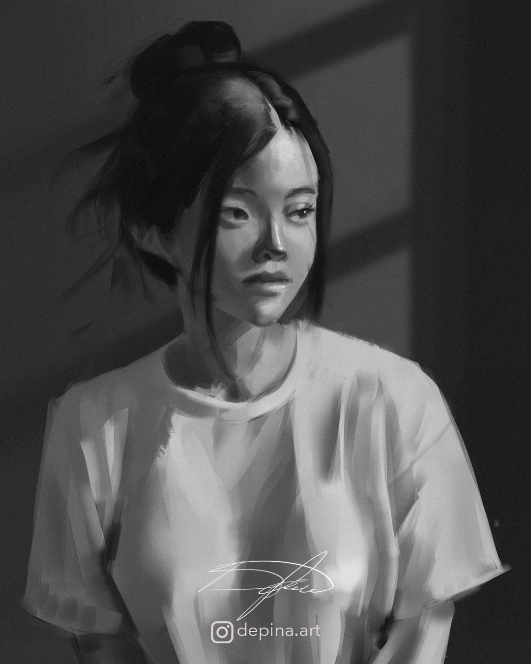 étude de portrait en valeur par eska