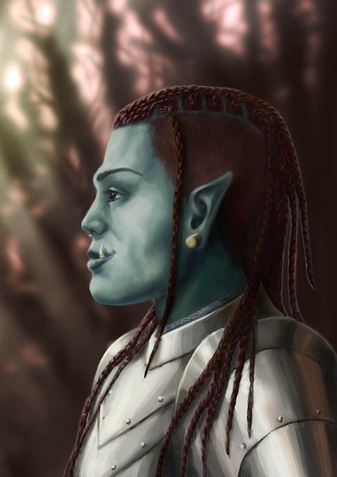 Yelena, Demi-Orc, Paladin par Caro