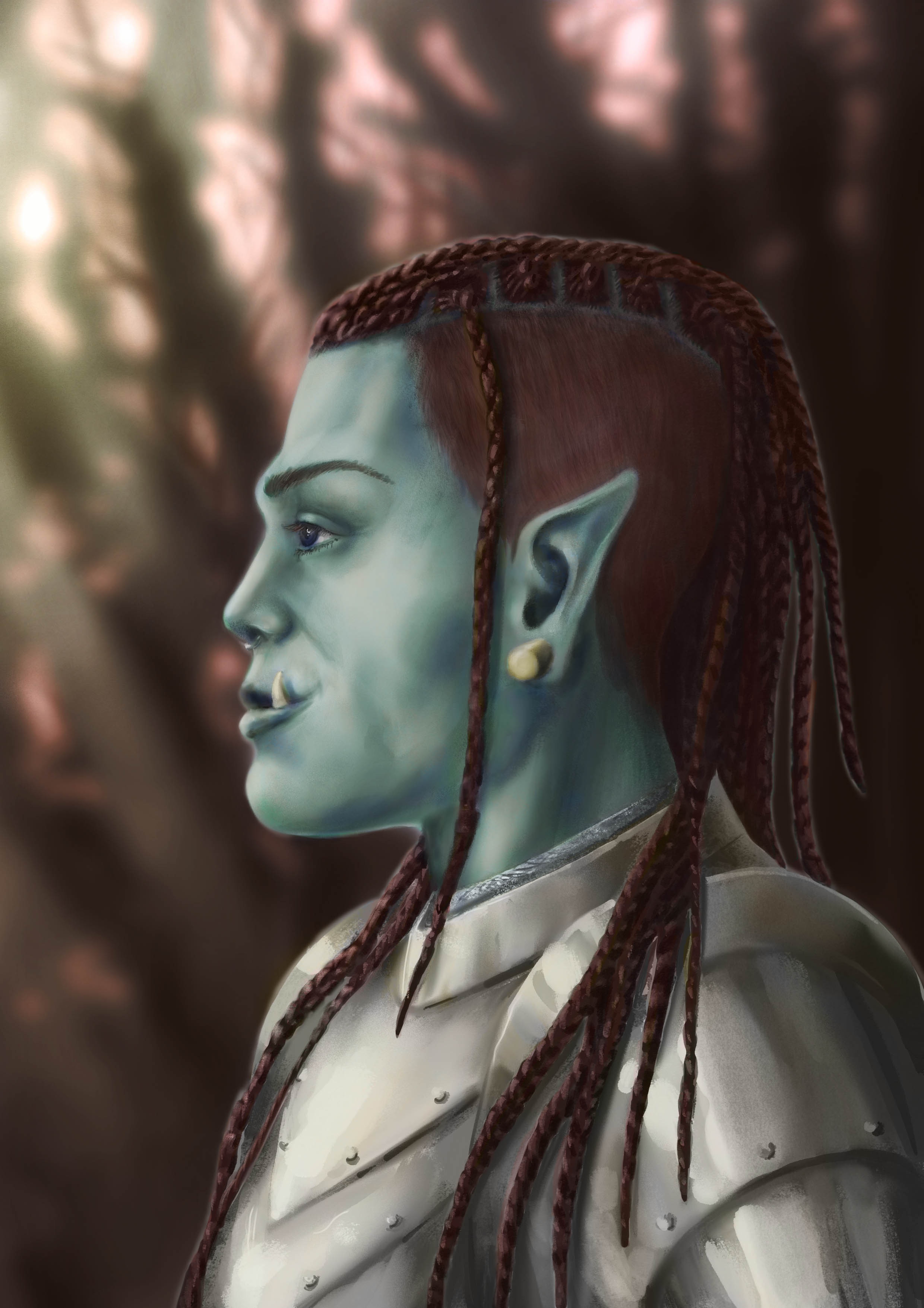 Yelena, Demi-Orc, Paladin par Caro
