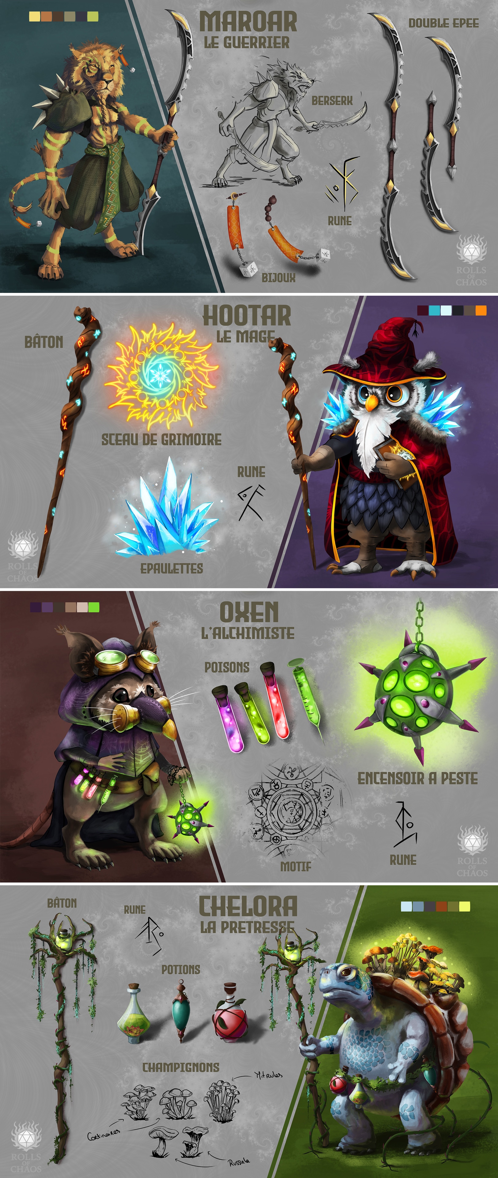 Rolls of Chaos - Concept Arts Héros par emicathe