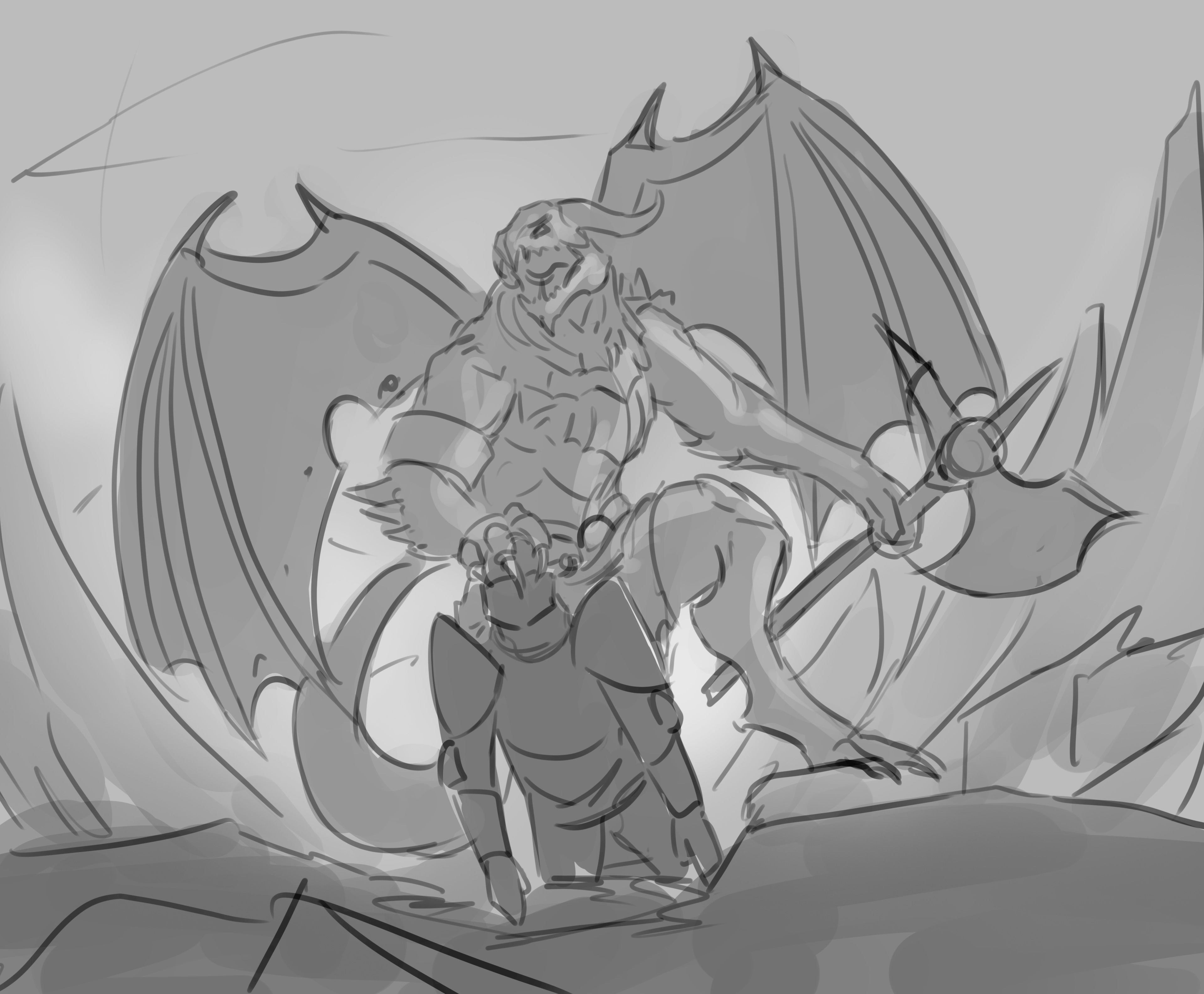 Guerrier Dragon - Magic The Gathering Fan Art- Art Test DPM par Toto