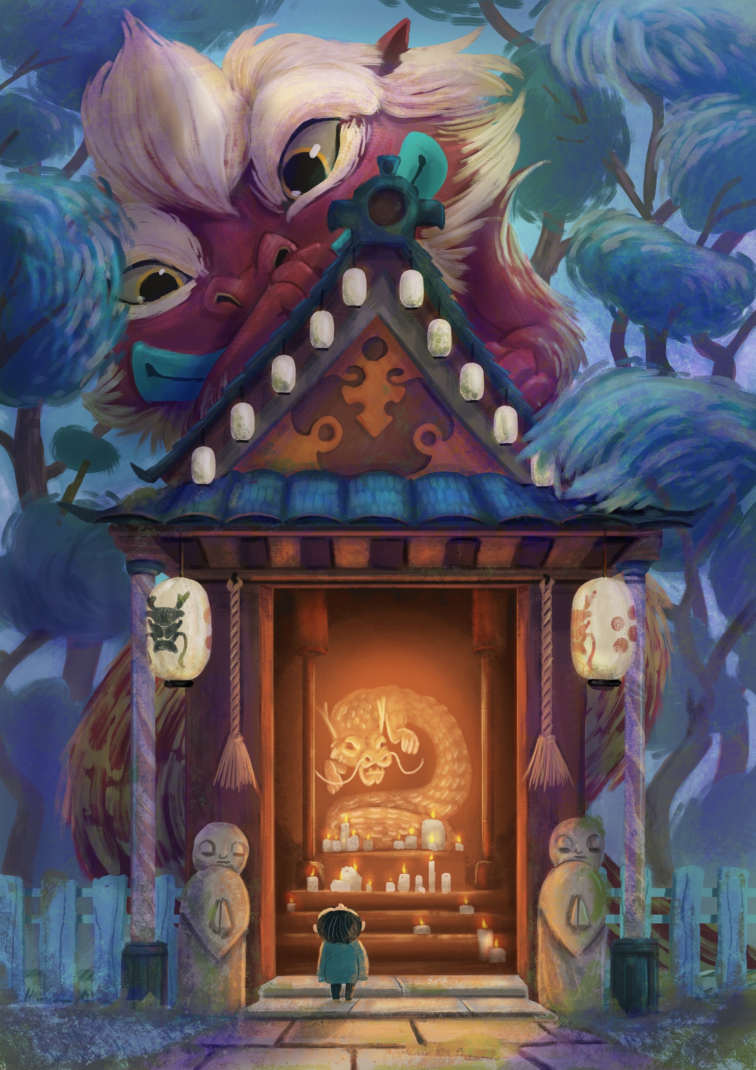 Illustration_temple_dragon-asiatique par loic