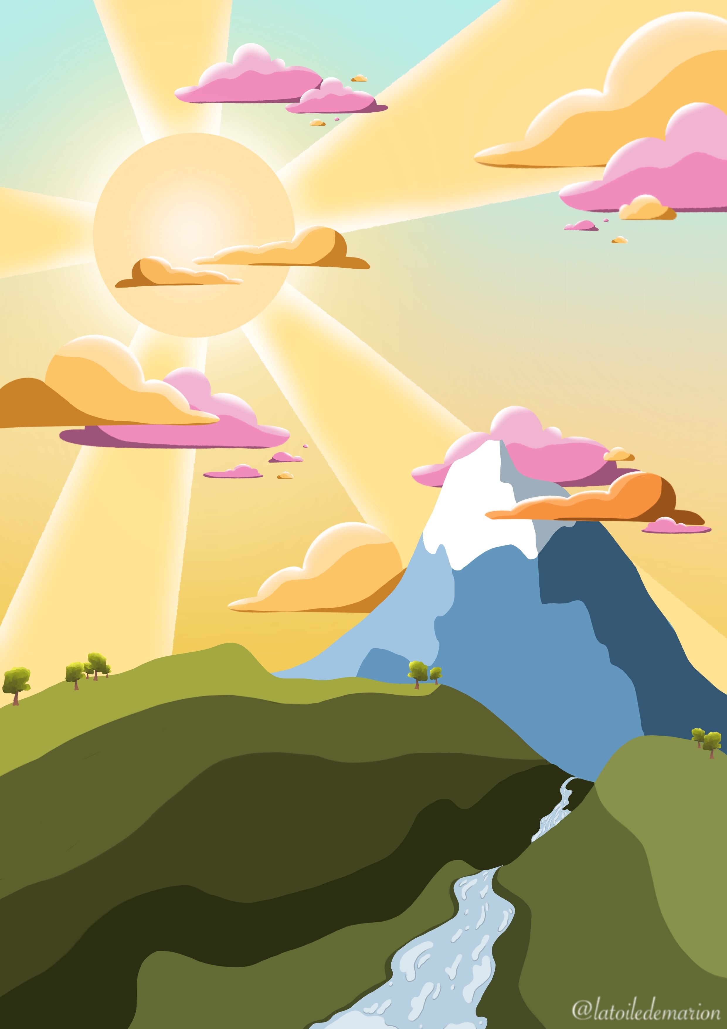 Paysage de montagne par Eiwen
