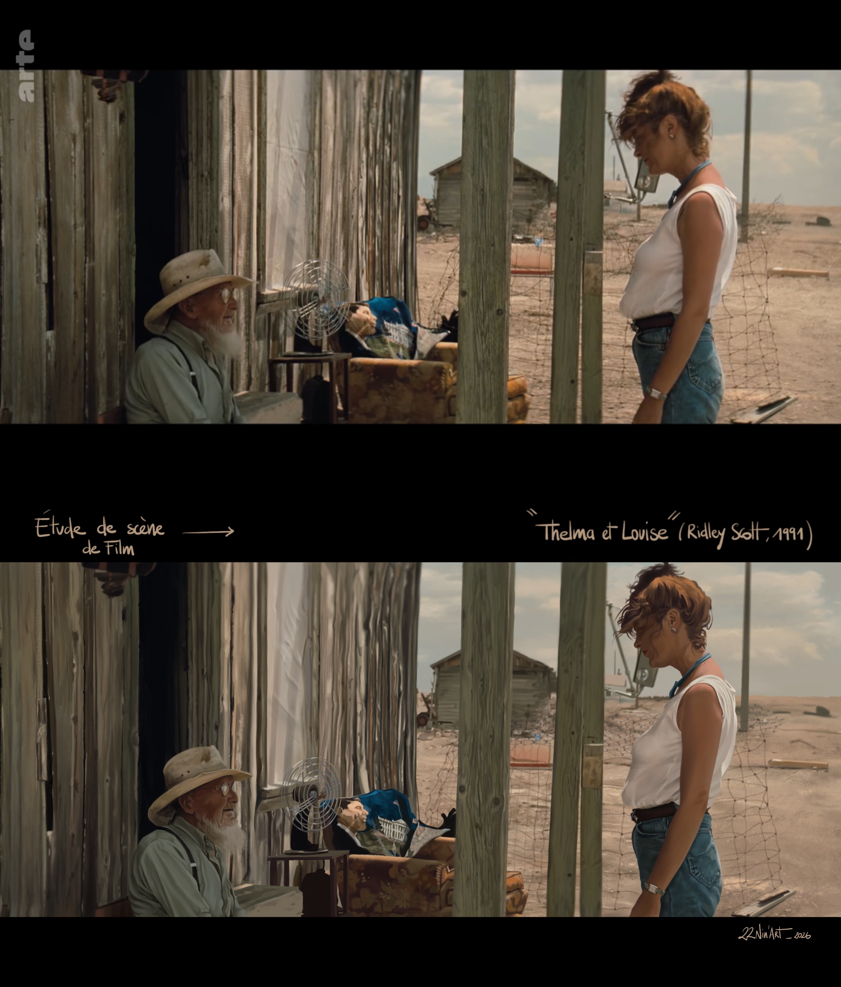 Étude de scène de film: Thelma et Louise de Ridley Scott - 1991 par 22nin-art