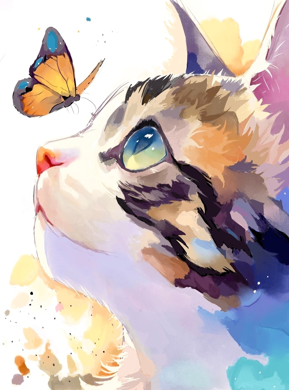 Le chat et le Papillon par Maïtri