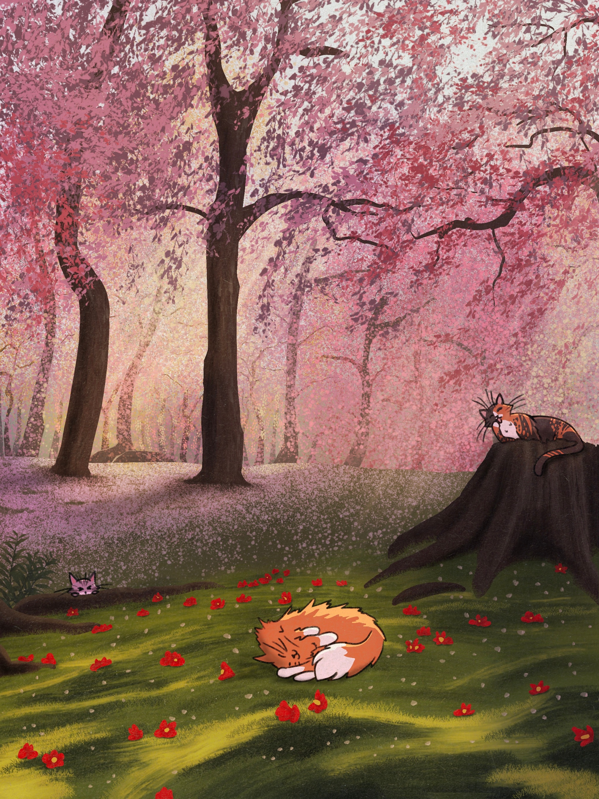 Chats sous les cerisiers par camilova16