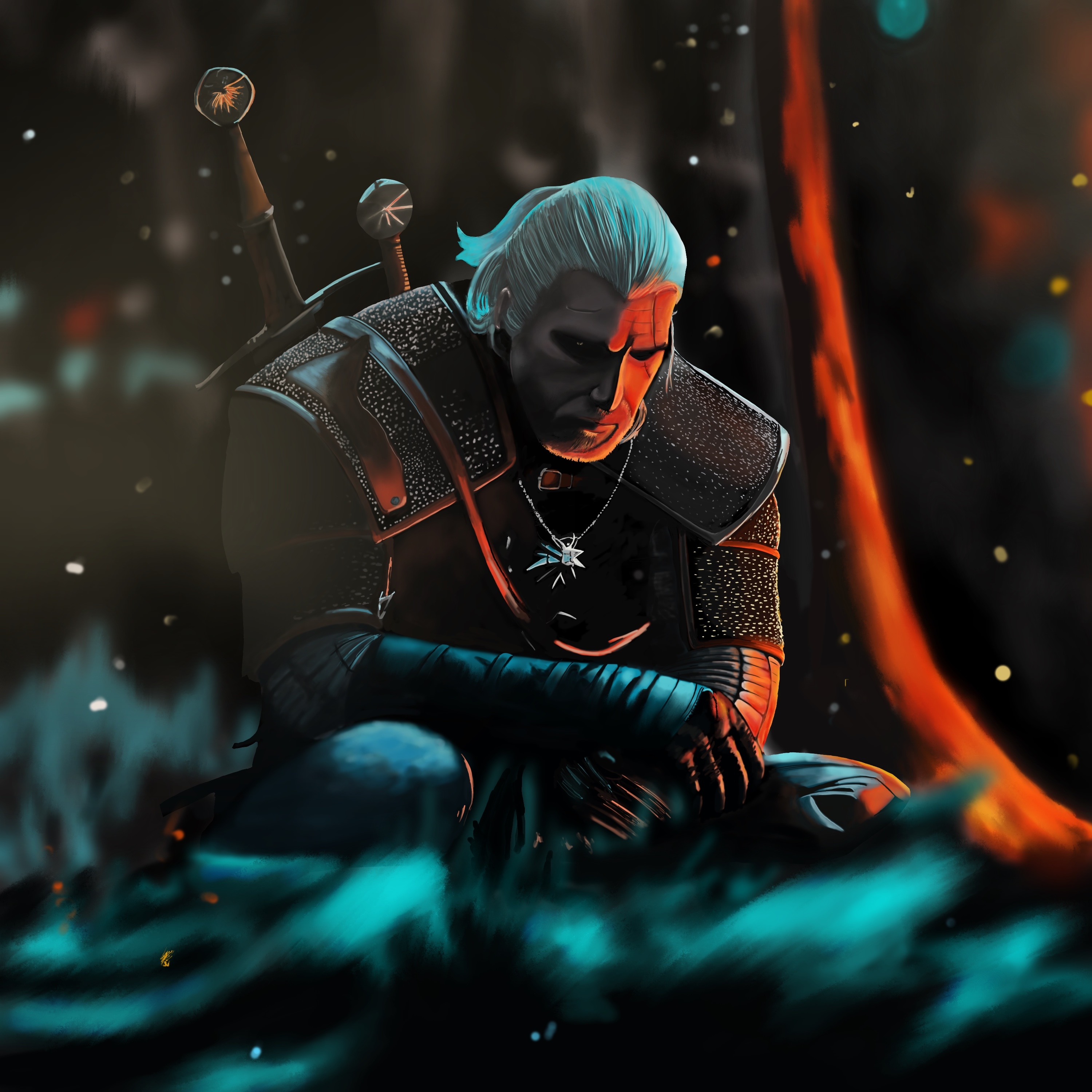 Geralt de Riv - feu de camp par roken92