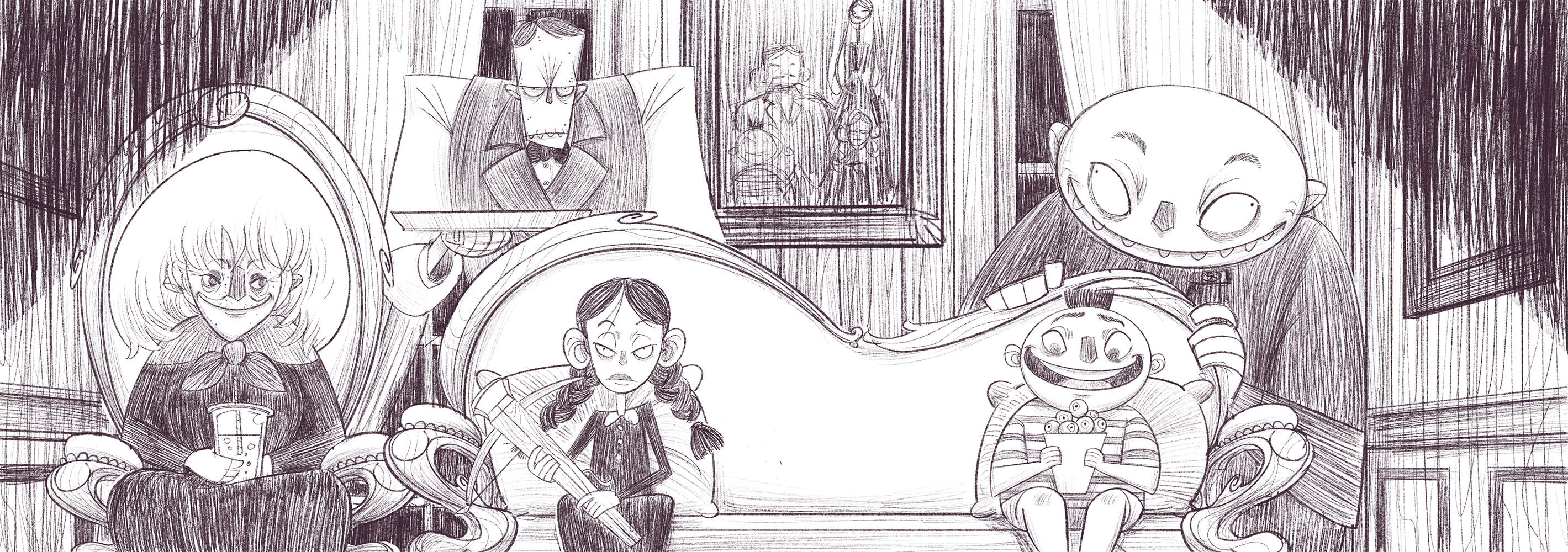 Inktober2021: The Addams Family par Mael HEMON