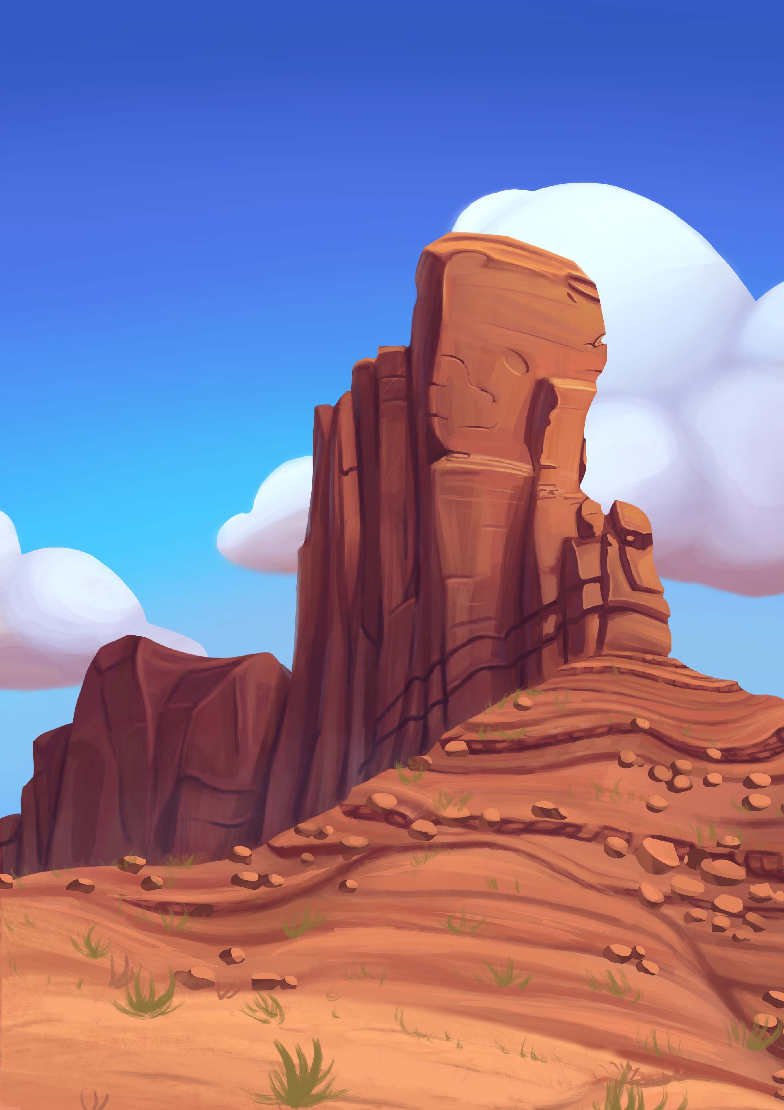 Étude paysage (stylisation) par Yselda