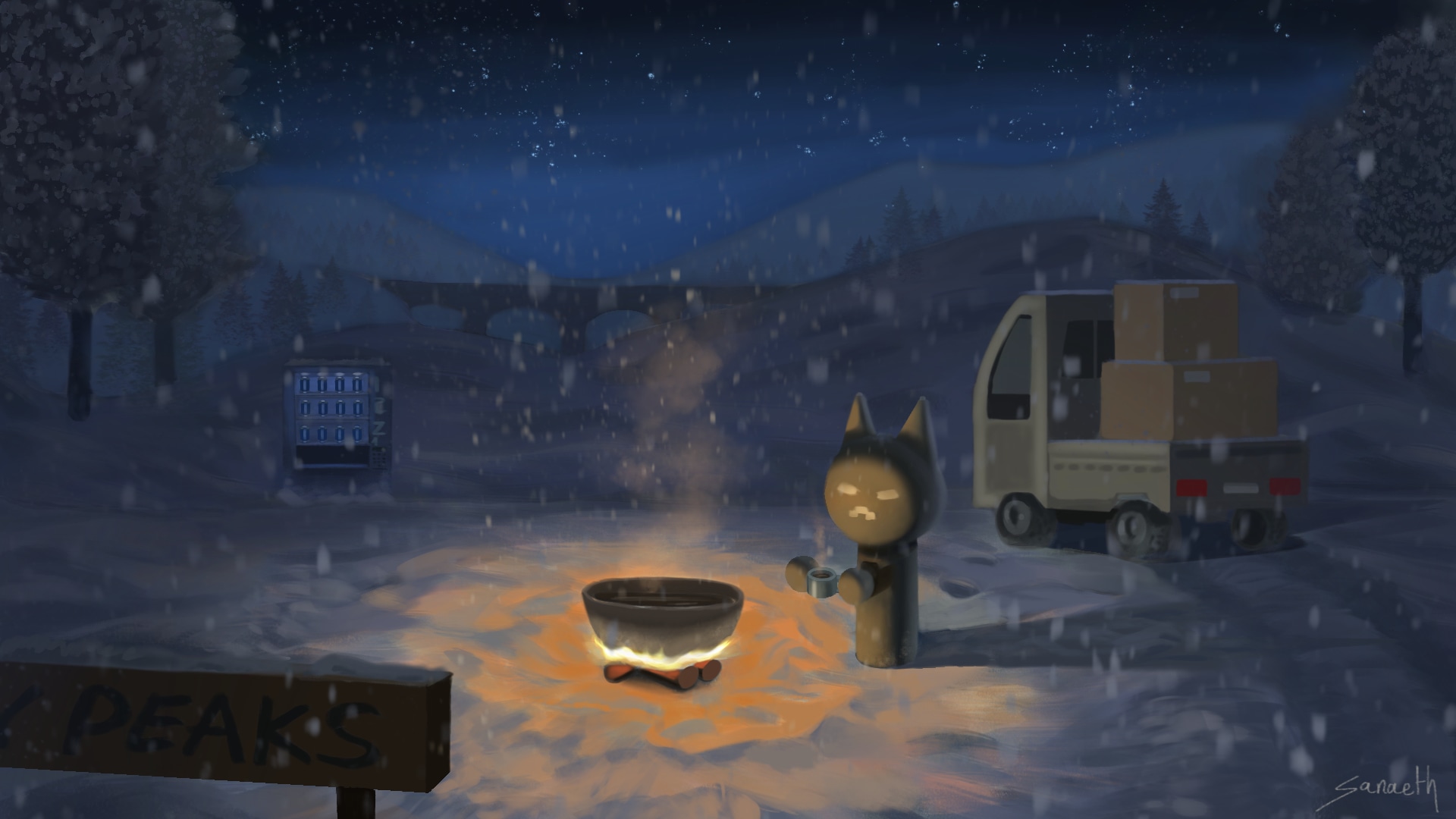 Pause entre deux livraisons (Easy delivery Co fan art) par Sanaeth