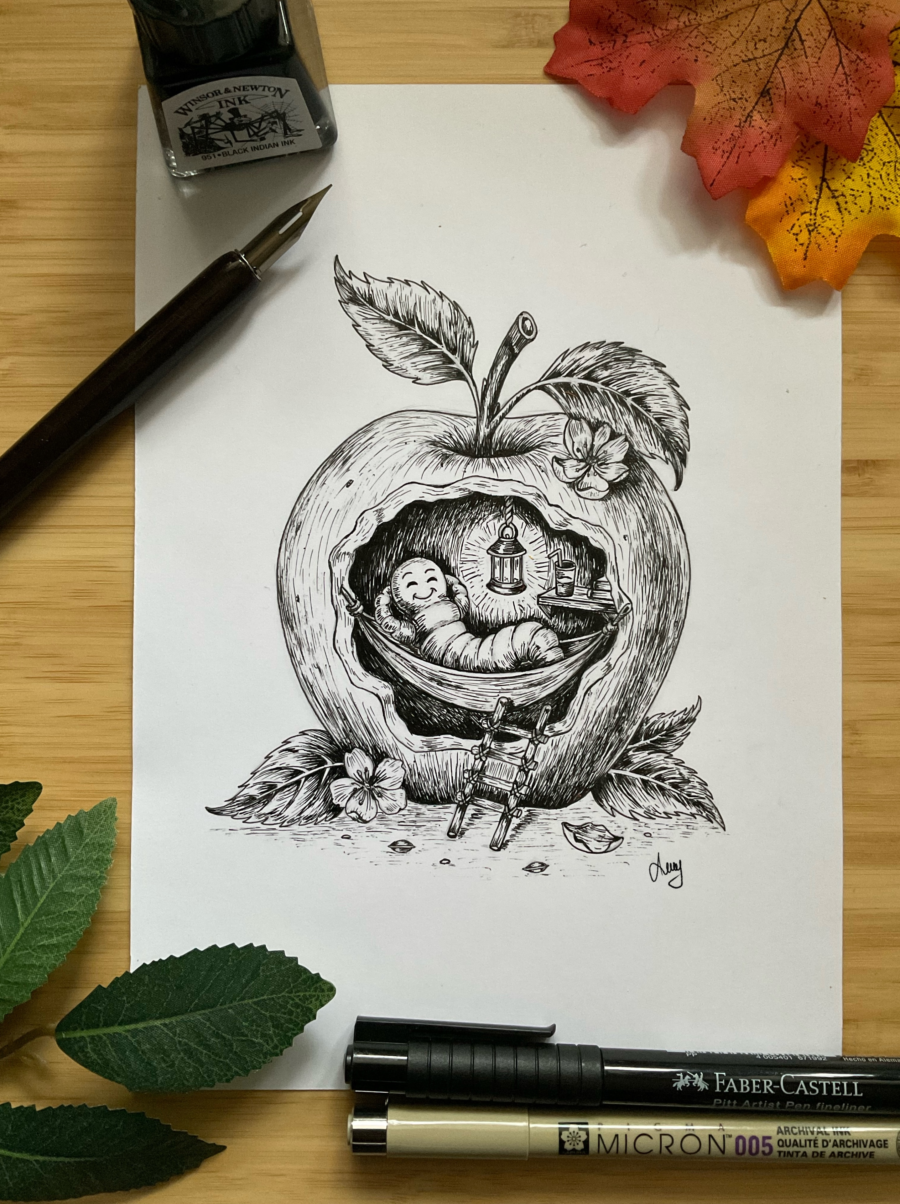 Inktober 1 | Apple par amy