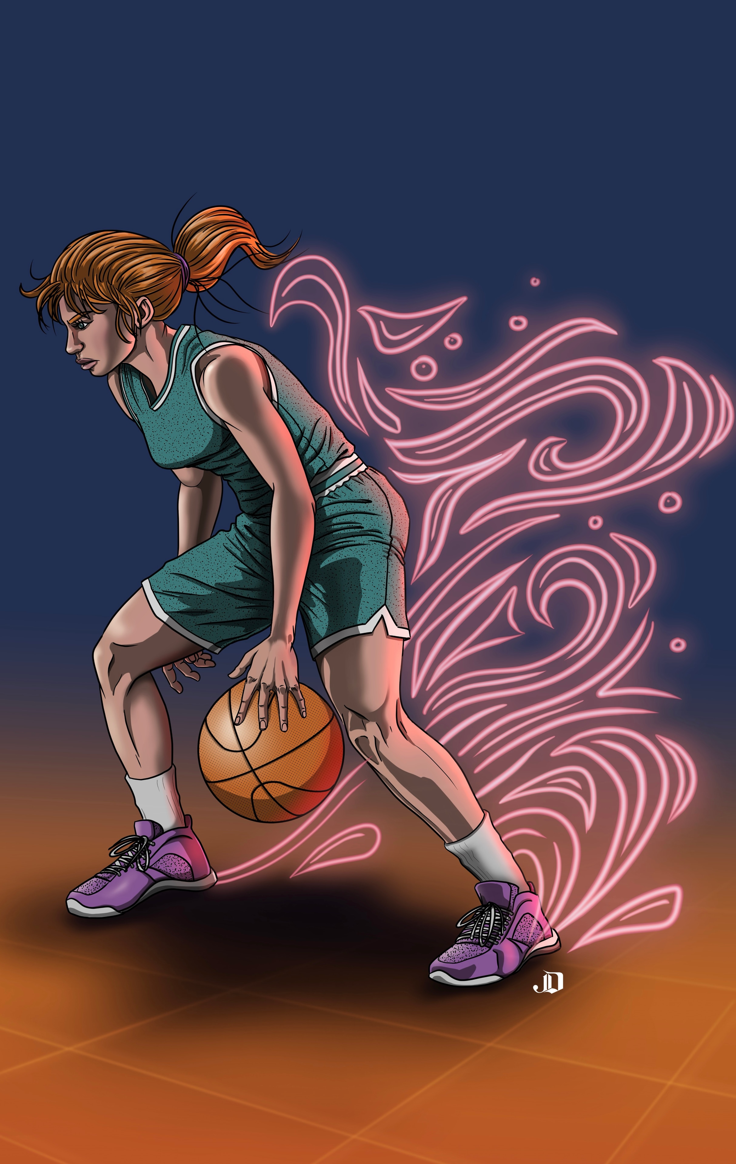 Basketball féminin par JD Line Art