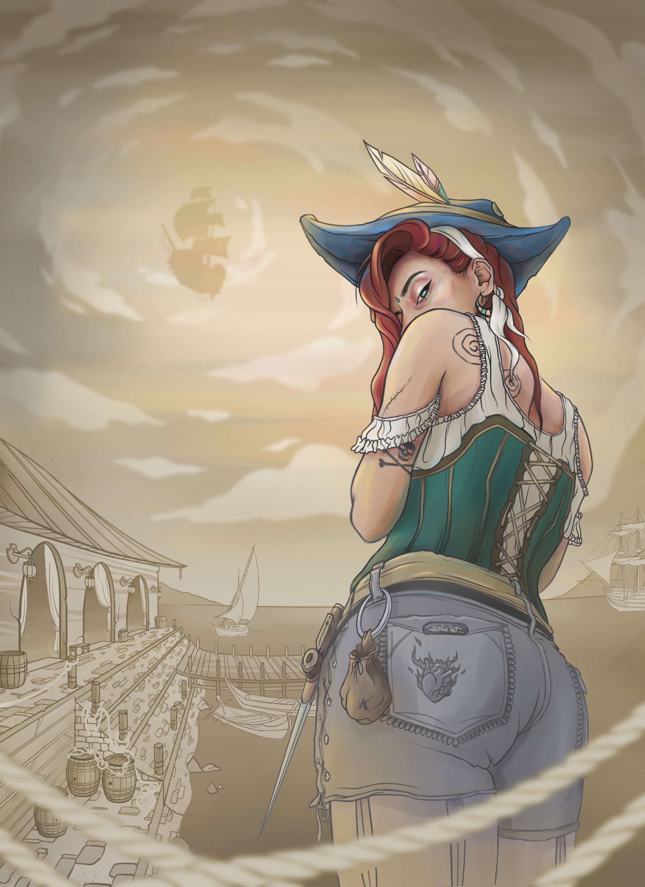 Katryna La séductrice (Challenge #20 Sails of Black Bones) par 22nin-art