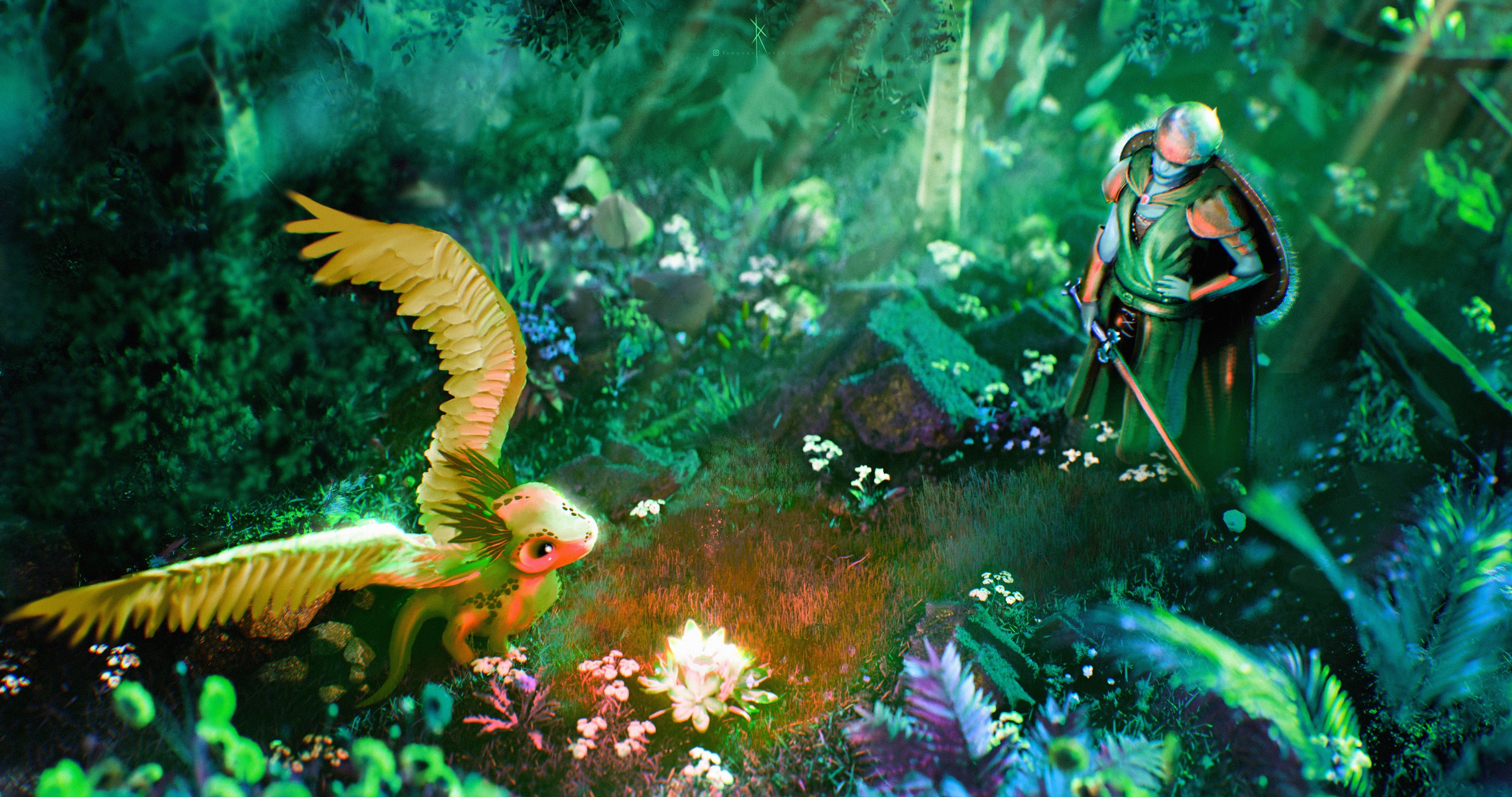 Le petit dragon et la fleur par Roebben