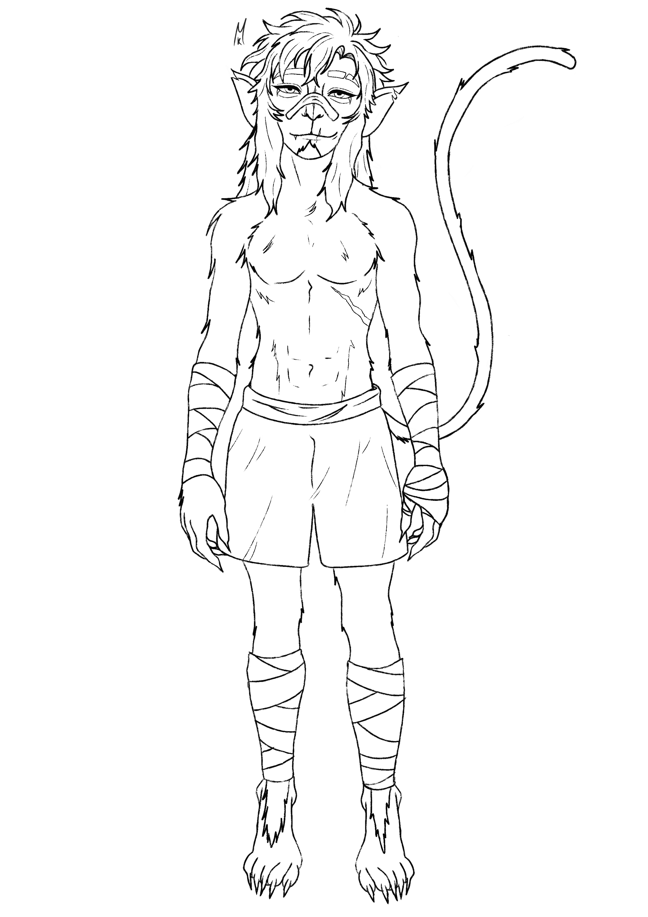 Croquis Base de Moine Hadozee pour Campagne DnD par Mystikkats