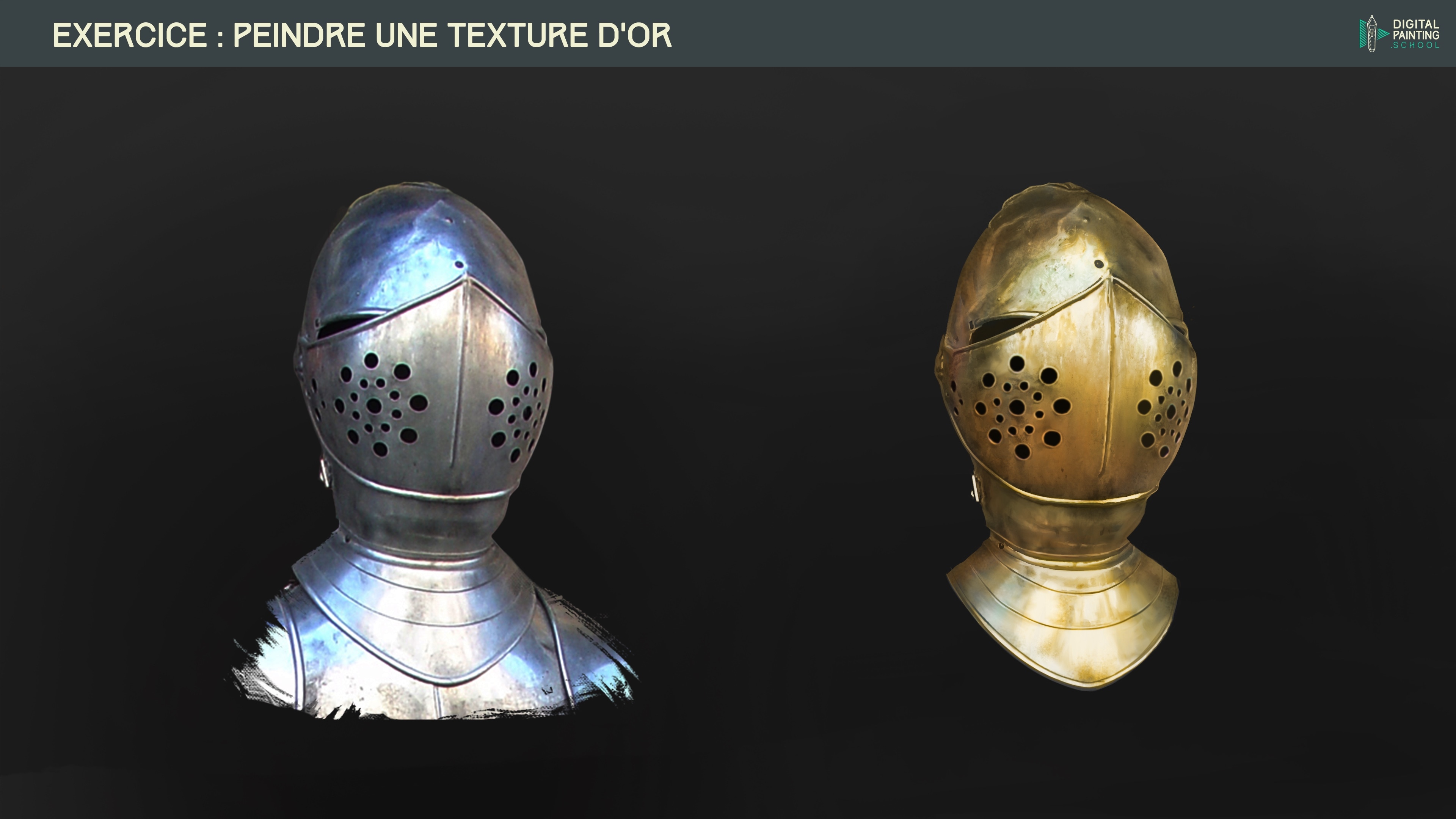 Étude de texture : le métal et l’or (Exercice bonus chap 5 partie 1) par 22nin-art