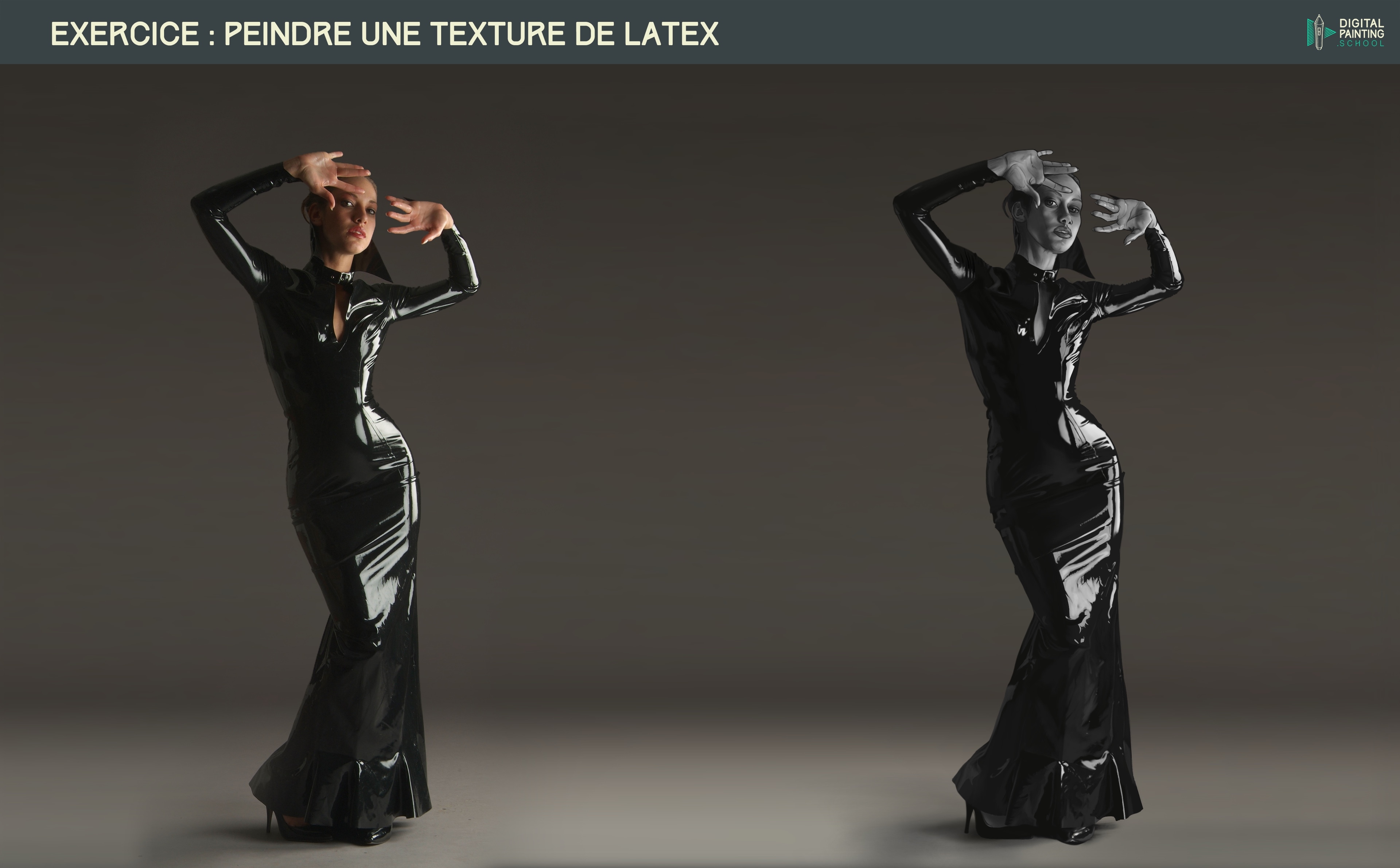 Étude de texture : le latex (Exercice bonus chap 5 partie 1) par 22nin-art