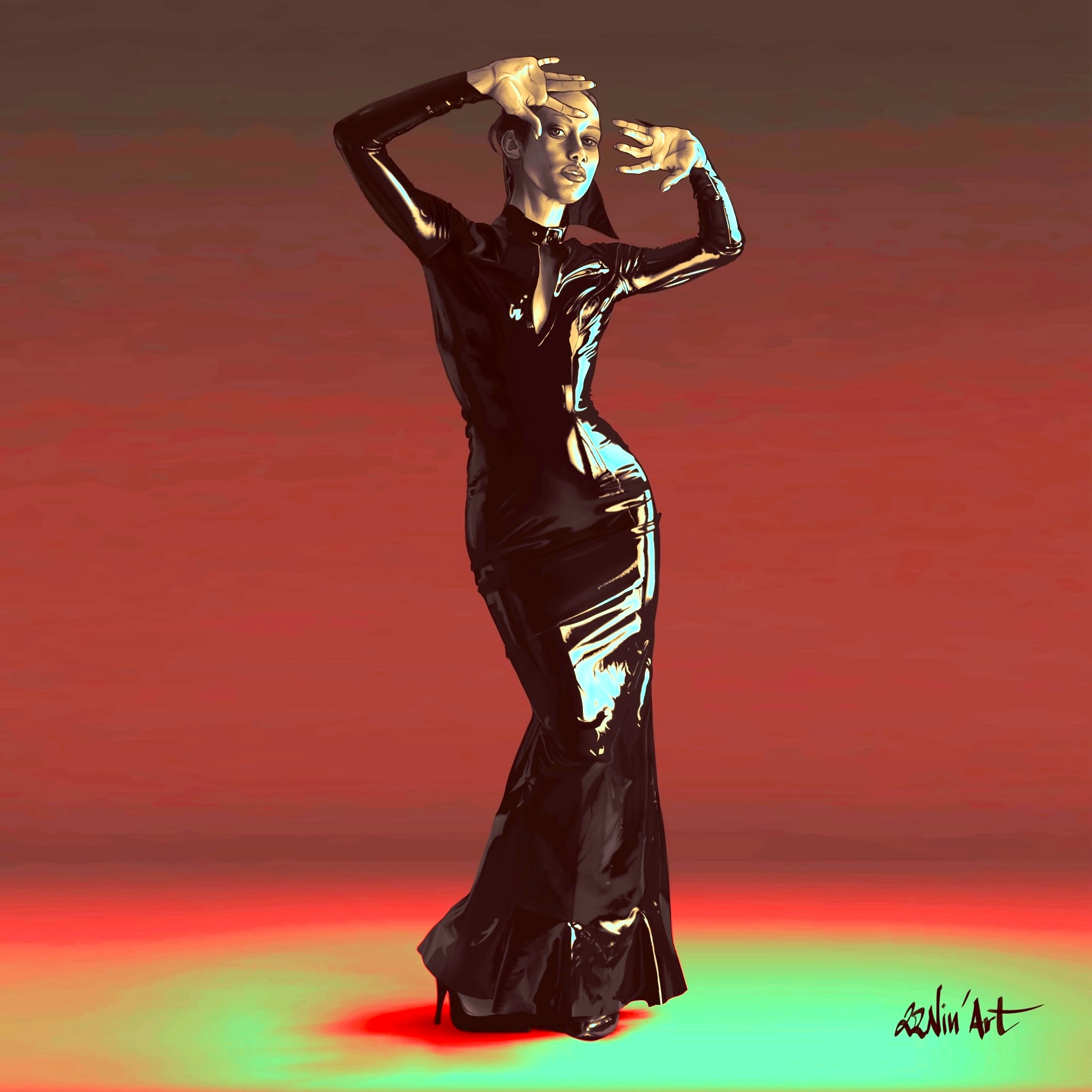 Étude de texture : le latex (Exercice bonus chap 5 partie 1) par 22nin-art