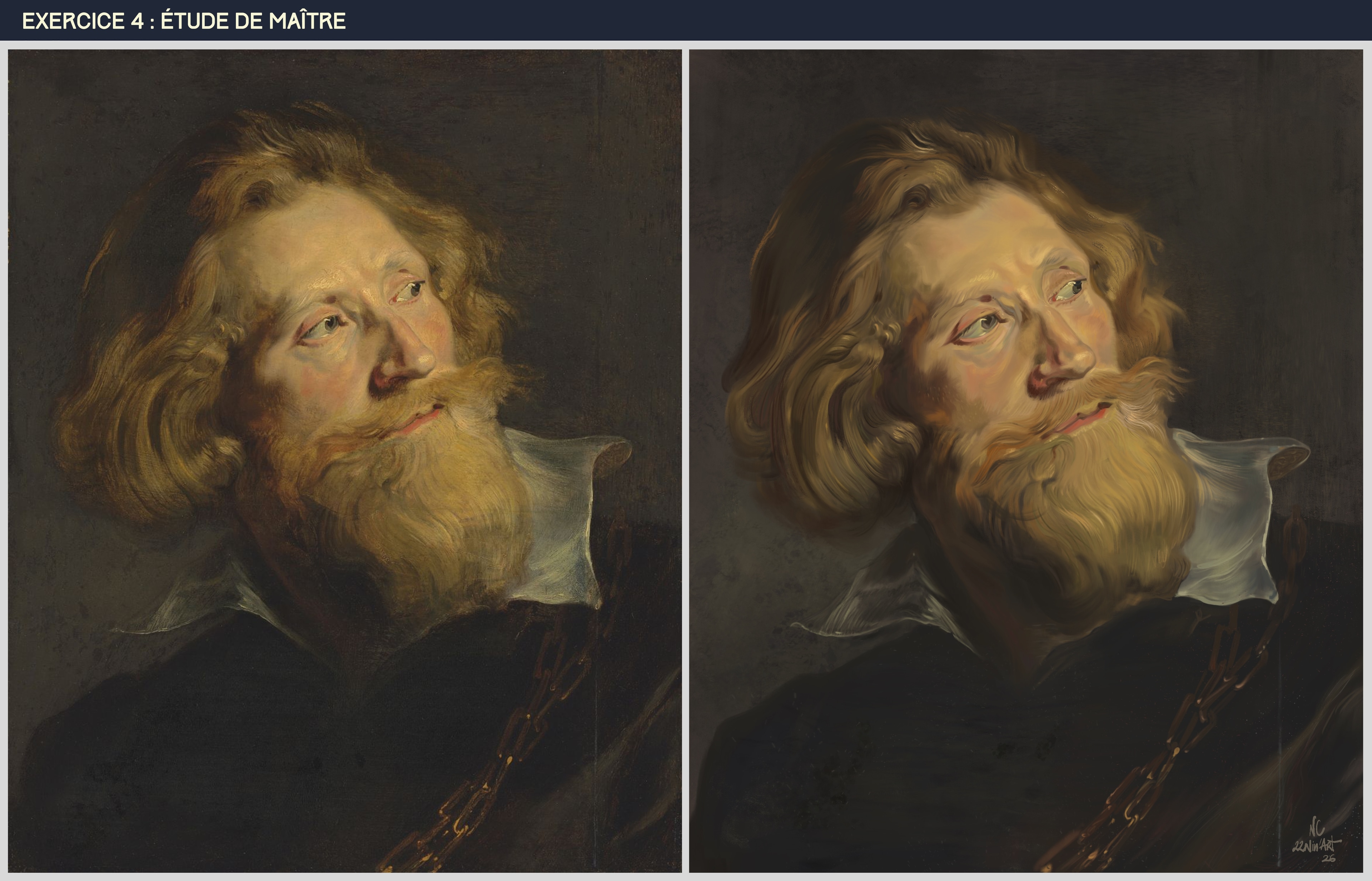 Portrait of a bearded man - Sir Peter Paul Rubens (Étude) par 22nin-art