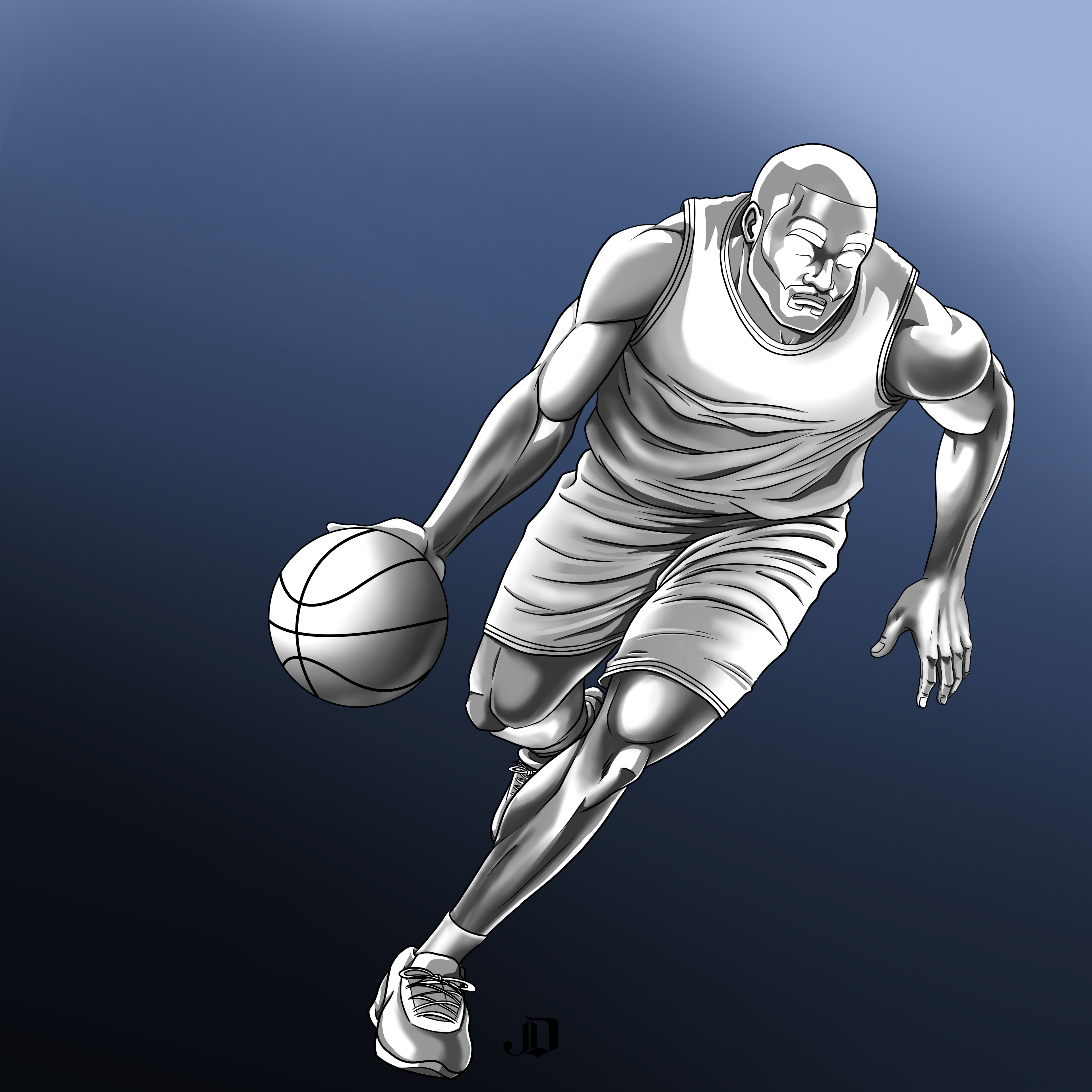Dessin de basketball par JD Line Art