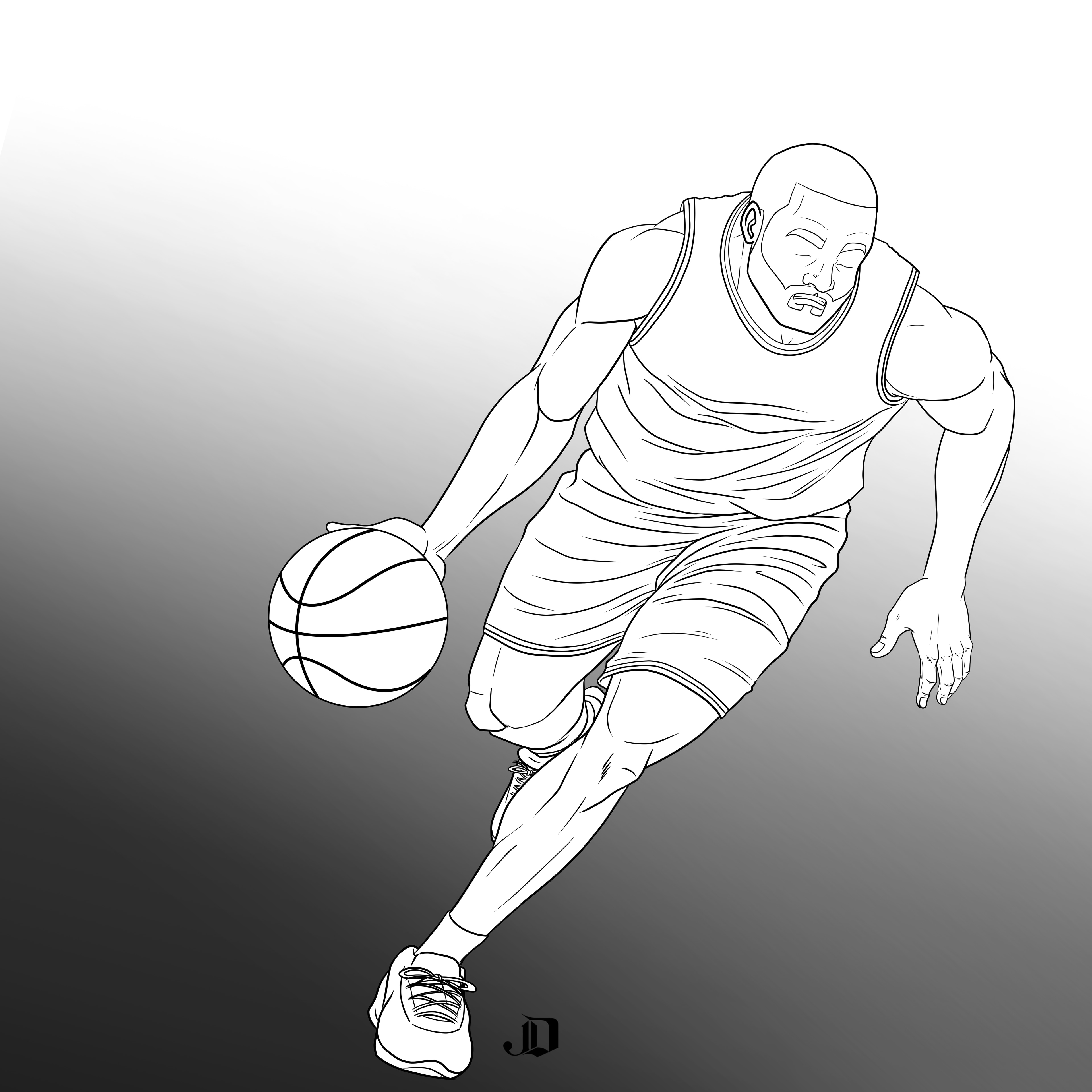 Dessin de basketball par JD Line Art