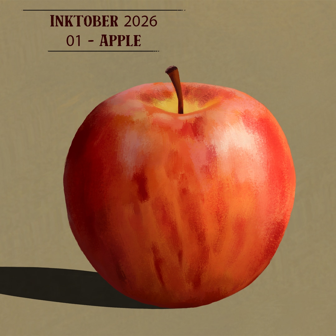 Inktober 2026 jour 1: Pomme par LucasMonbel