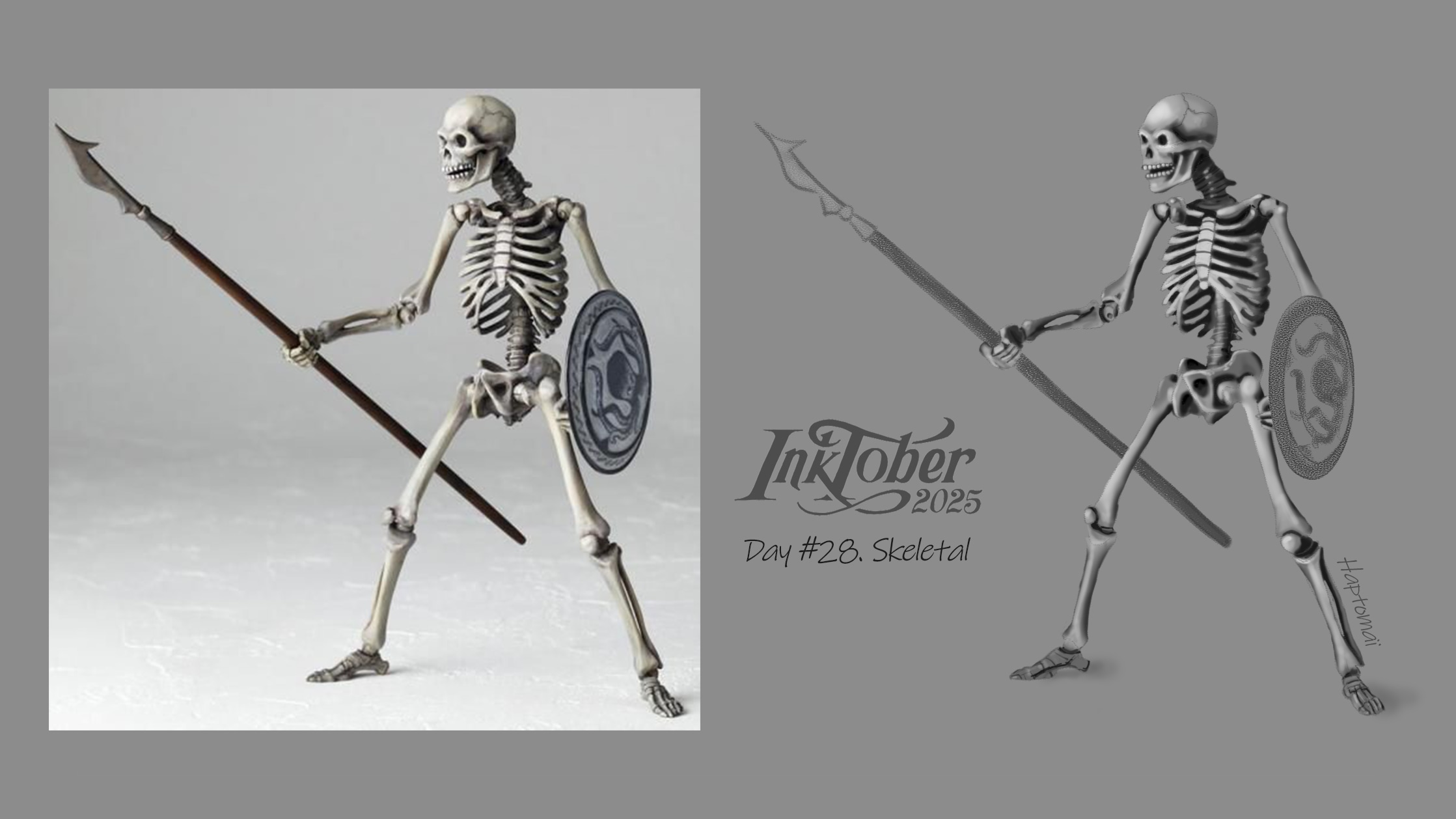 Inktober 2025 – Jour 28 - Skeletal par HaptoMai