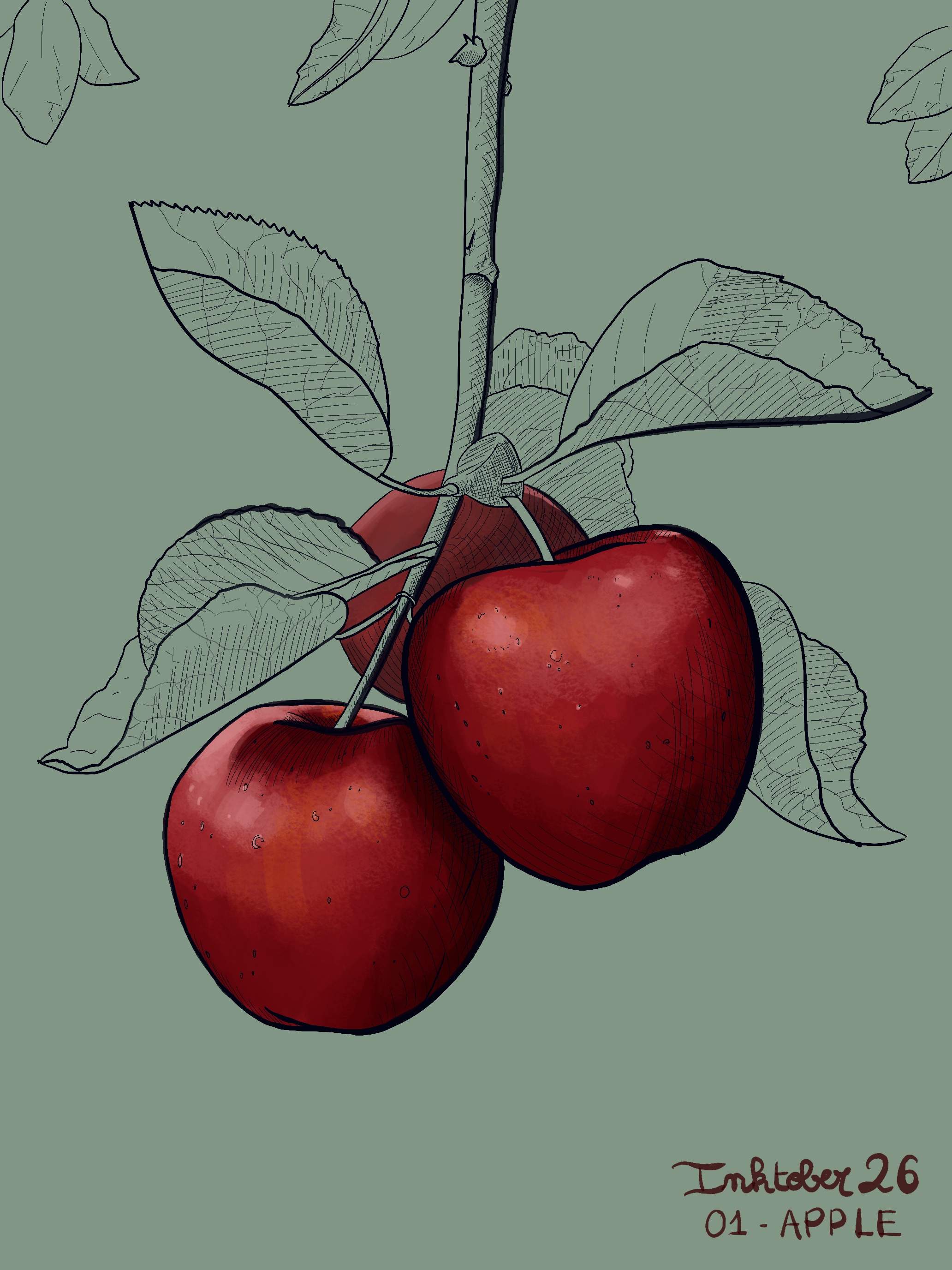 Inktober 26 - 01 APPLE par Cem