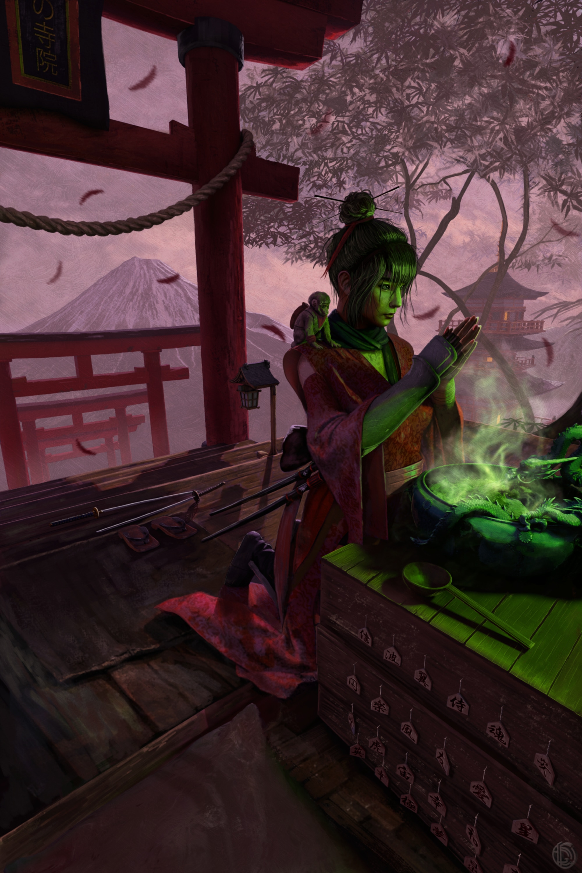 Samouraï prière par daff