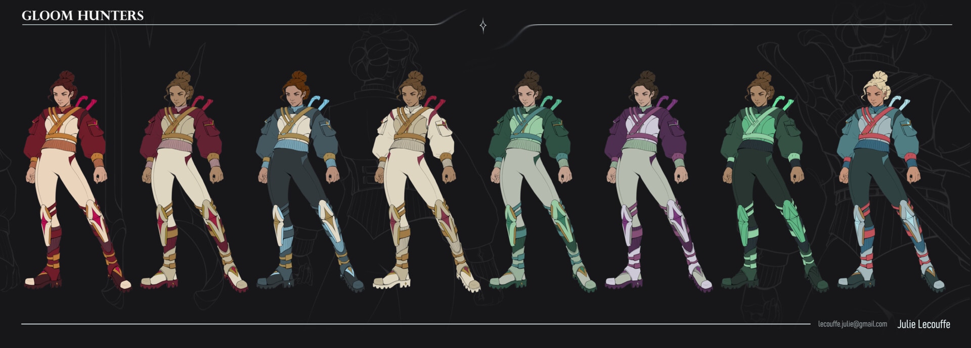 GLOOM HUNTERS | Chara design & weapons par julie lohen lecouffe