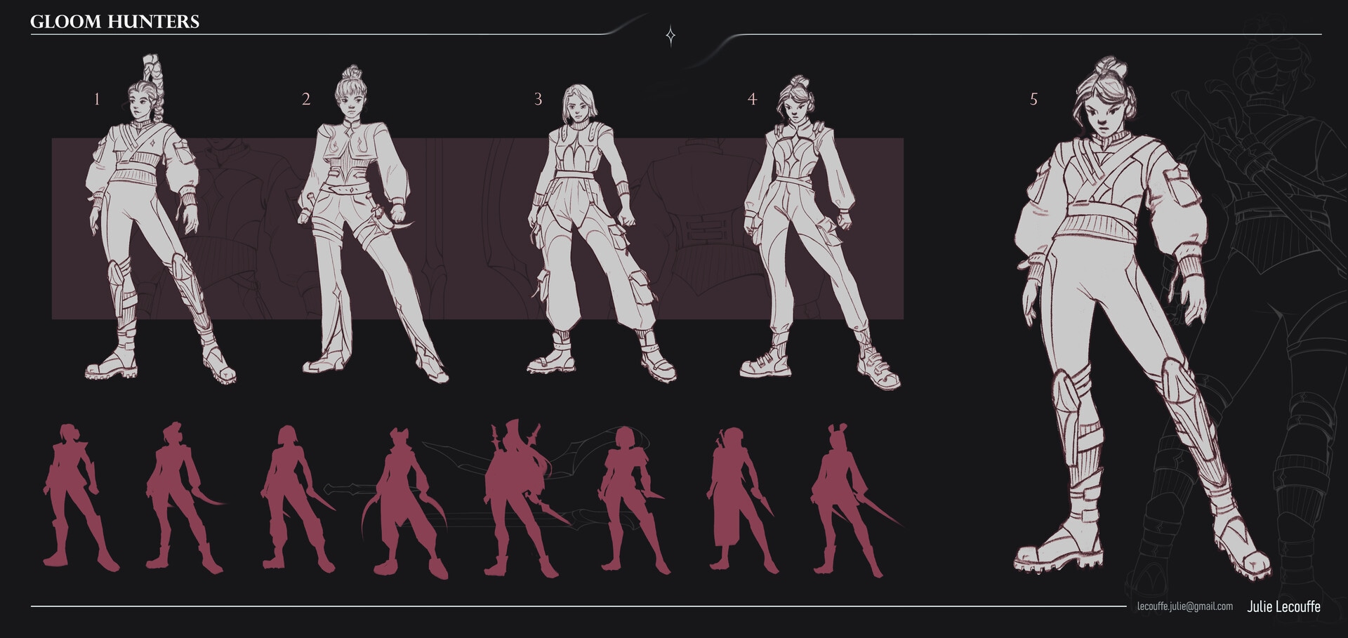 GLOOM HUNTERS | Chara design & weapons par julie lohen lecouffe