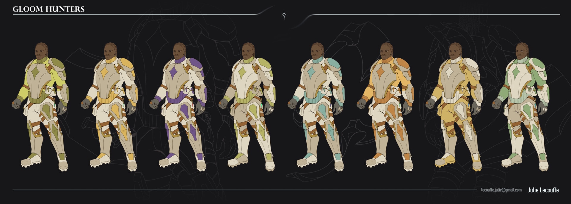 GLOOM HUNTERS | Chara design & weapons par julie lohen lecouffe