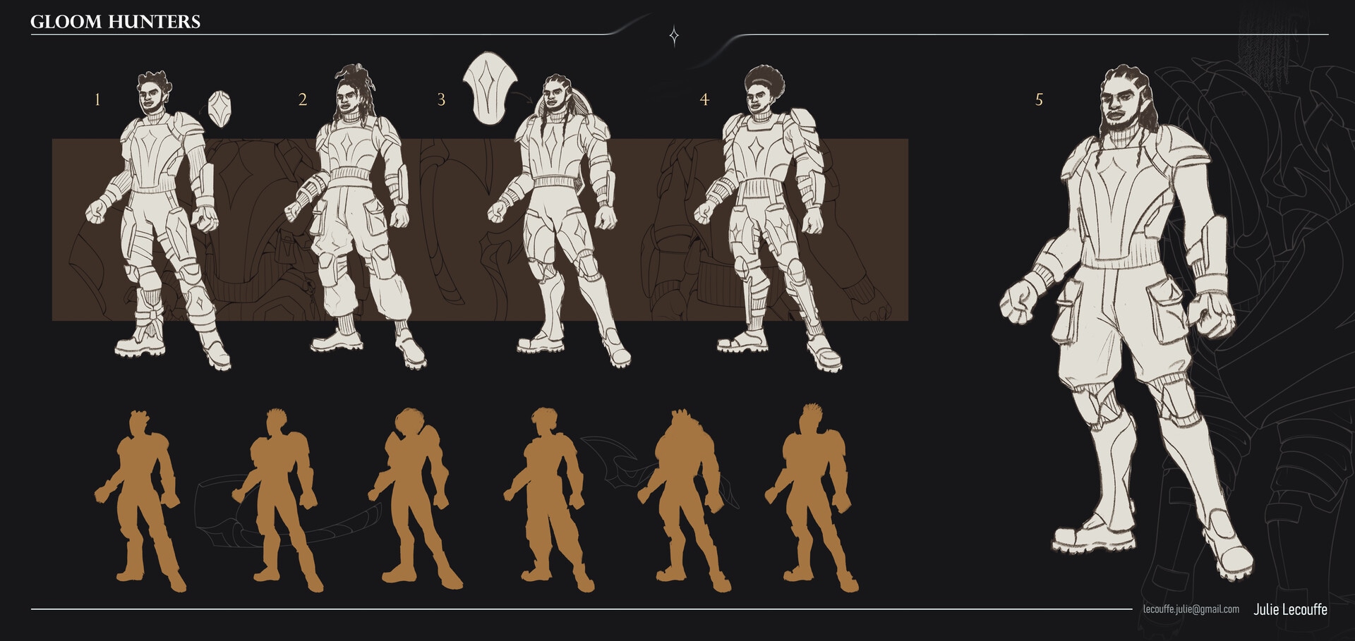 GLOOM HUNTERS | Chara design & weapons par julie lohen lecouffe