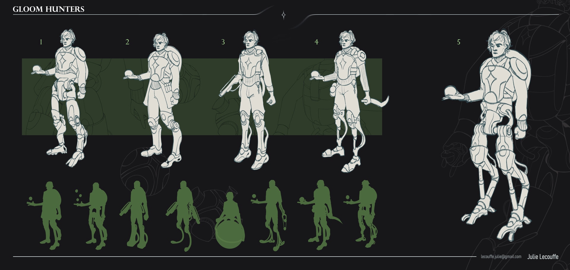 GLOOM HUNTERS | Chara design & weapons par julie lohen lecouffe