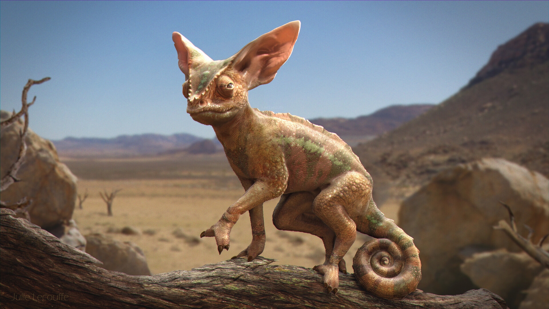 Chameleon-Fennec | Creature Design par julie lohen lecouffe