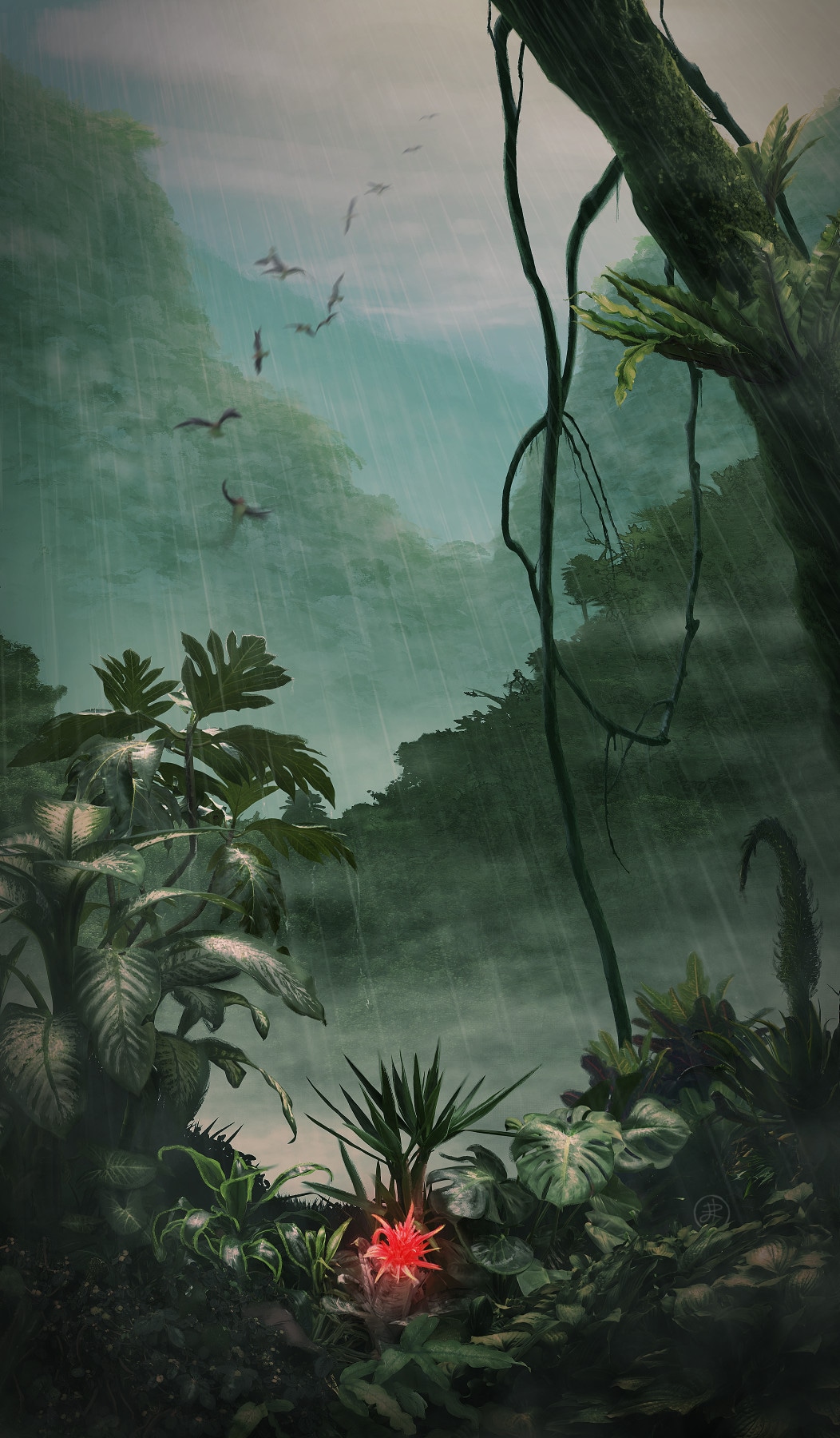 Jungle un jour de pluie par Esther