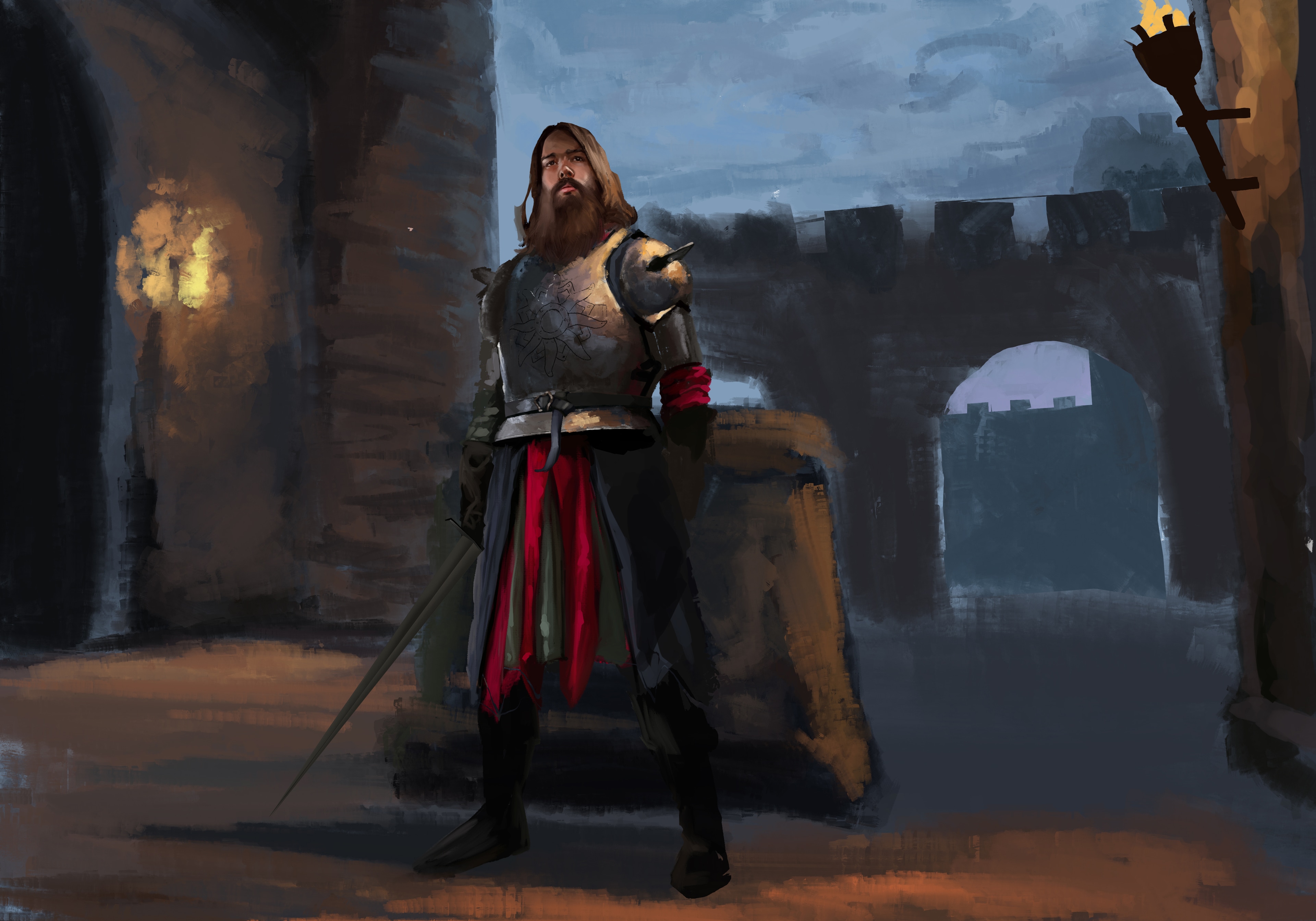 WIP chevalier cour par Moscardino