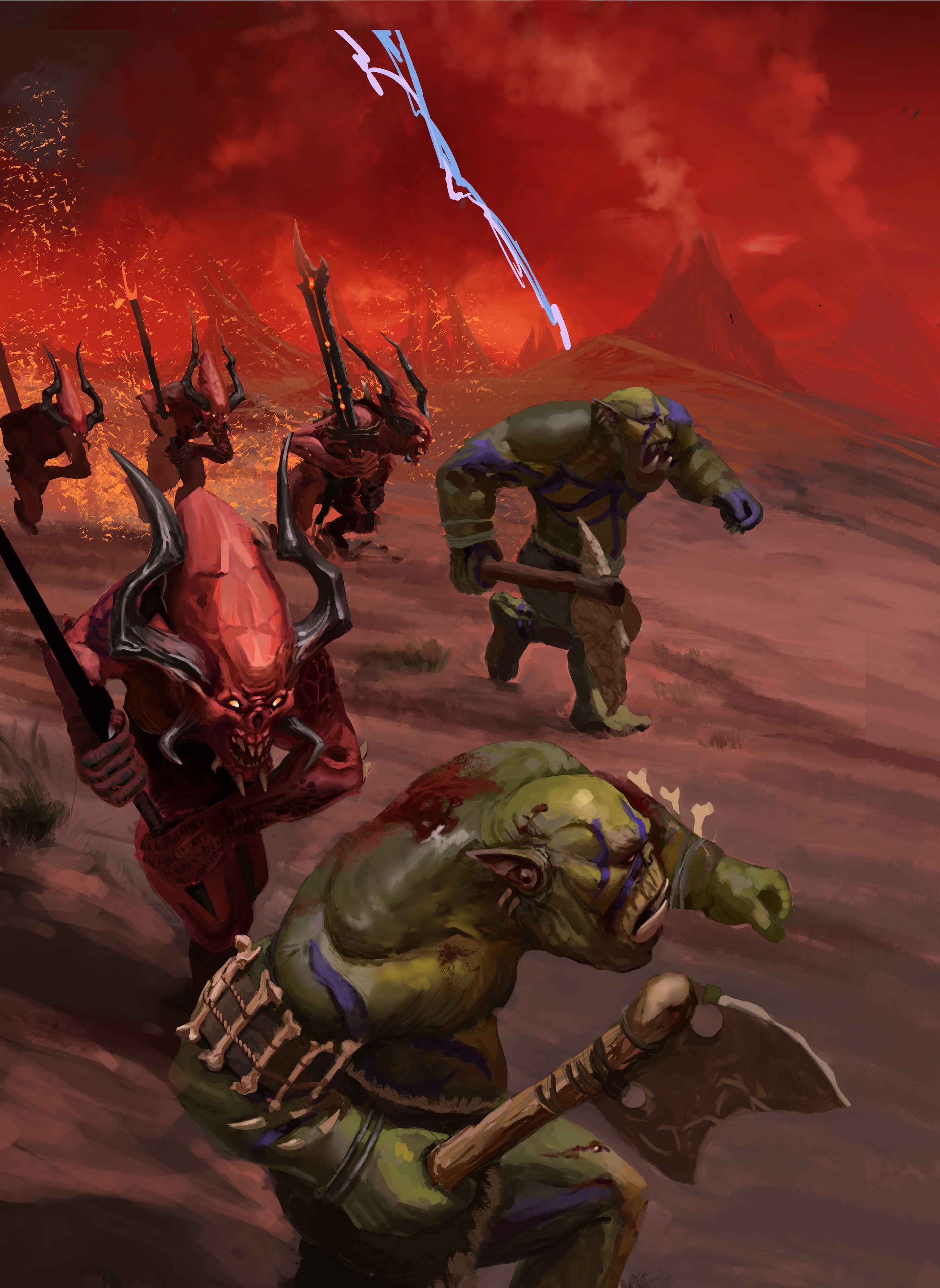 Wip savage orcs fleeing par Moscardino