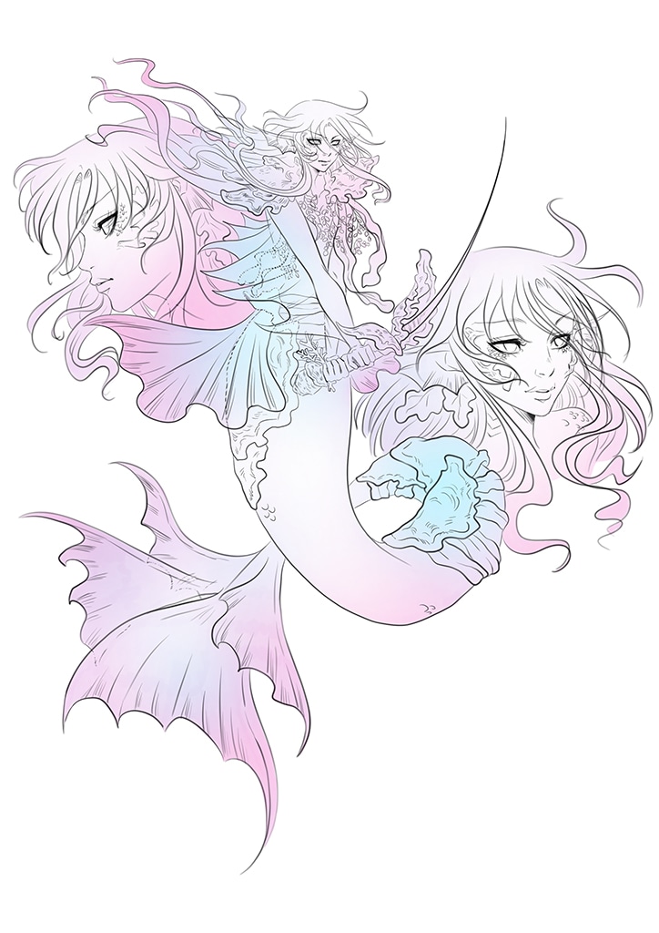 Lirae - Mermay charadesign par nogarra
