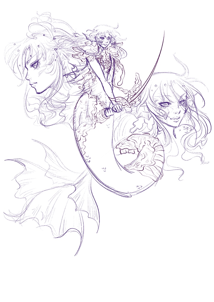 Lirae - Mermay charadesign par nogarra