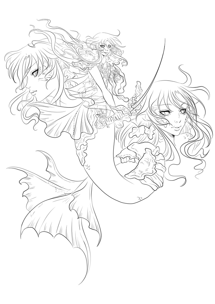 Lirae - Mermay charadesign par nogarra