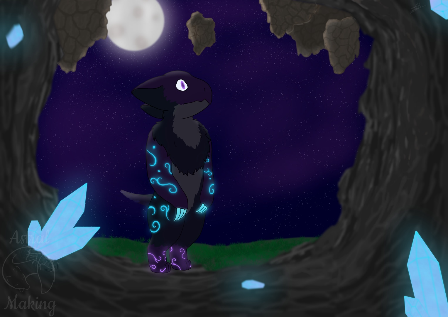 Lumiru glowing in the Dark par astral_wyvaxi