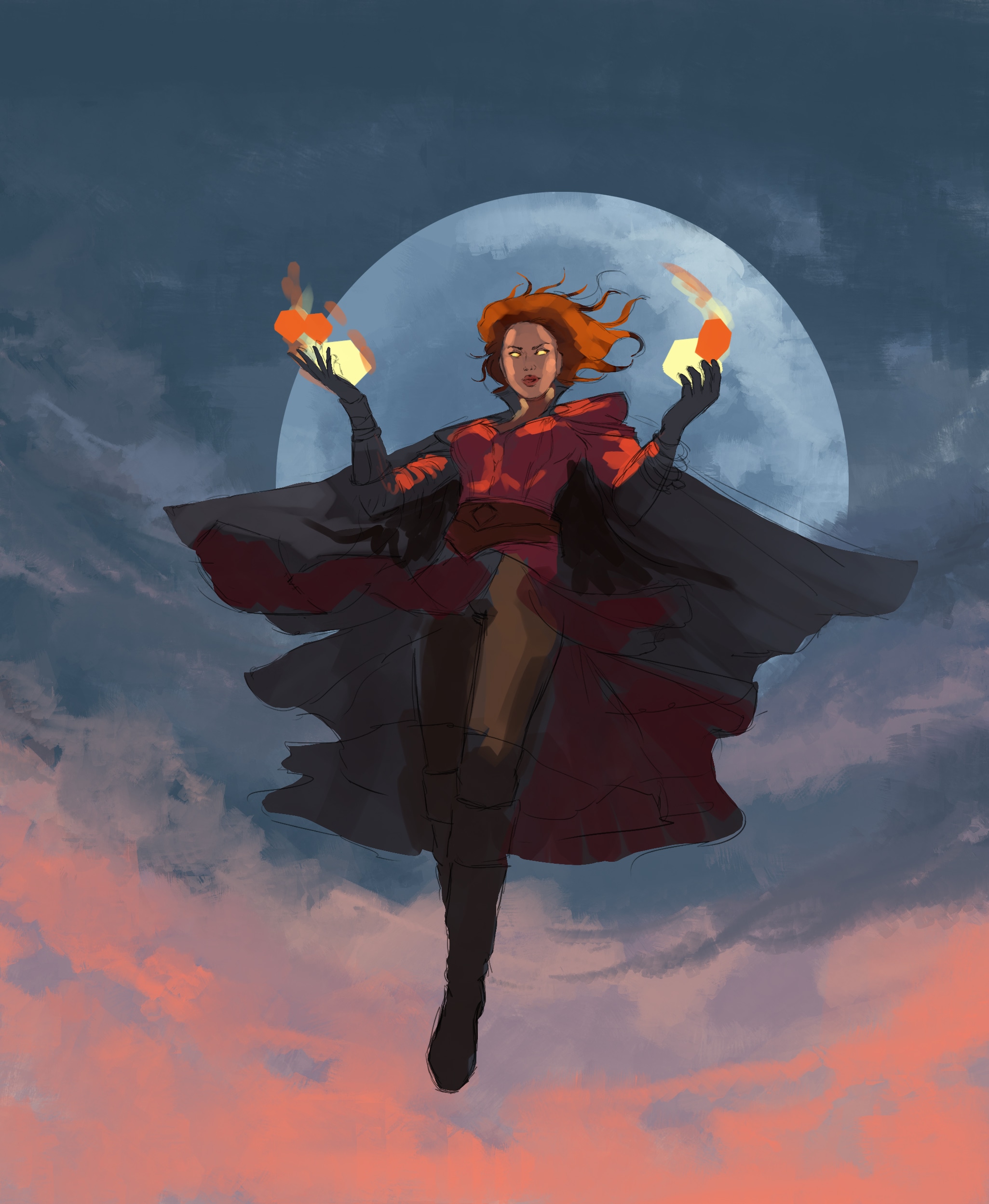 WIP la magicienne (gros painting en devenir... enfin j'espère) par Moscardino