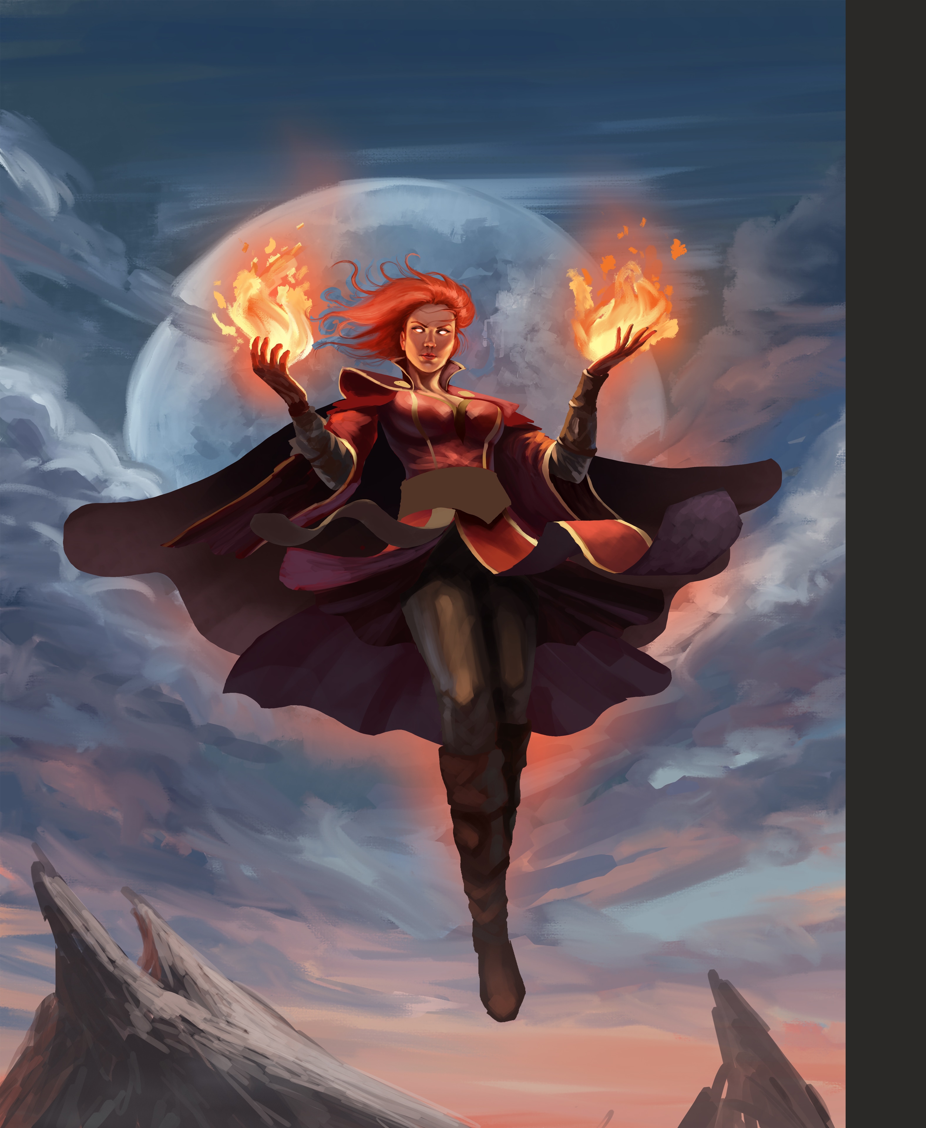 WIP la magicienne (gros painting en devenir... enfin j'espère) par Moscardino