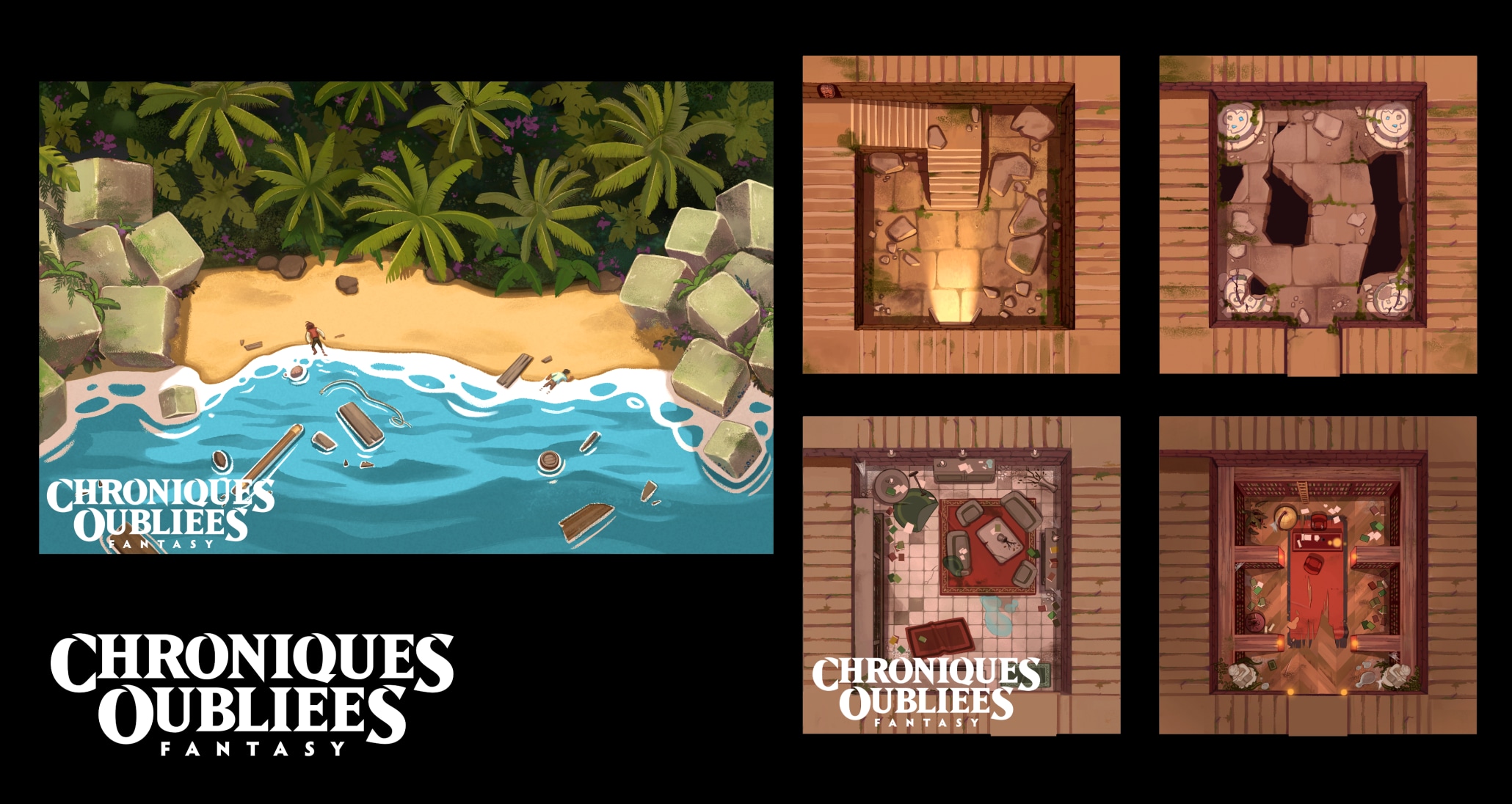 Maps L'Ile Perdue - Chroniques Oubliées Fantasy par picoffee