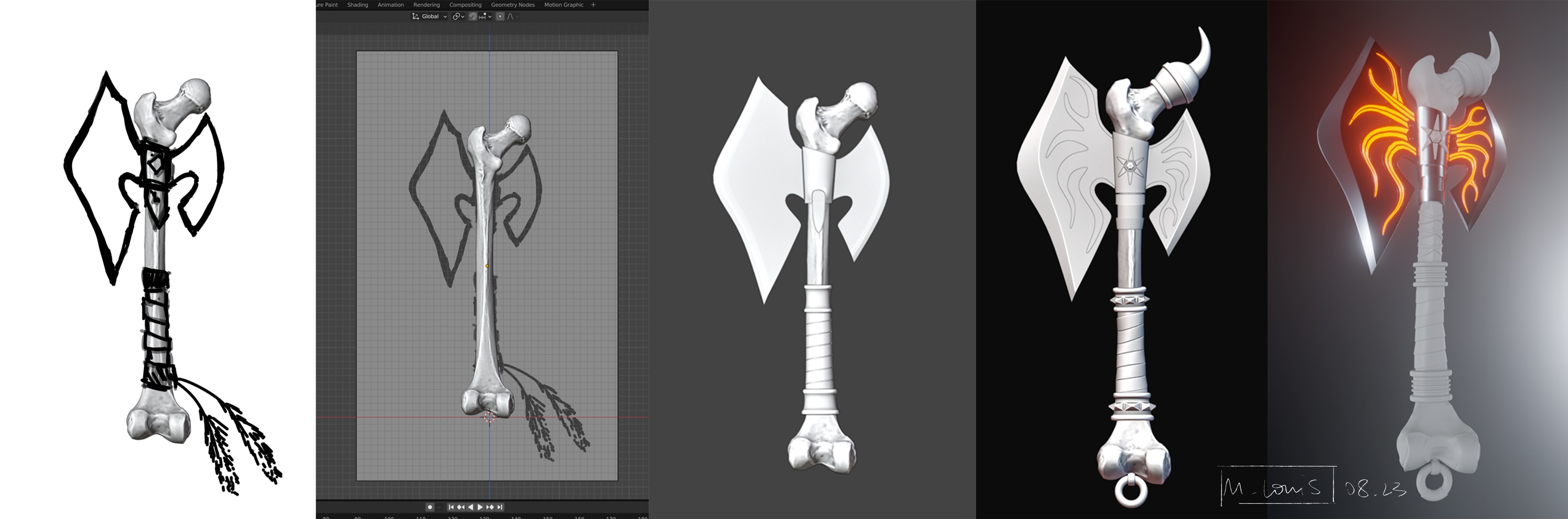 Hache magique d'os par matt_l