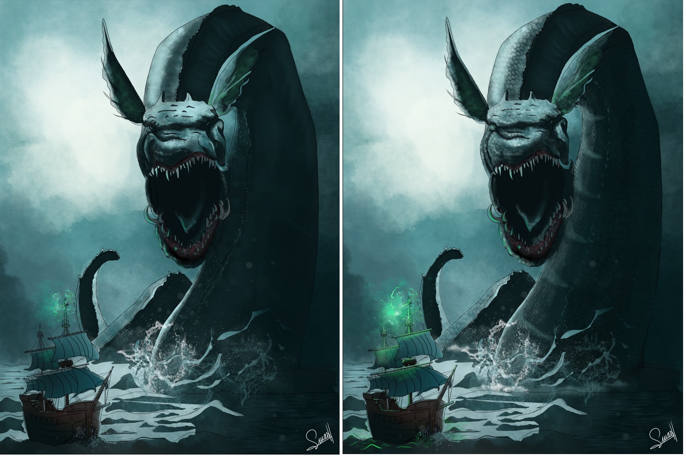 Chasseur vs le gardien des Mers du Sud par smash_no_jutsu