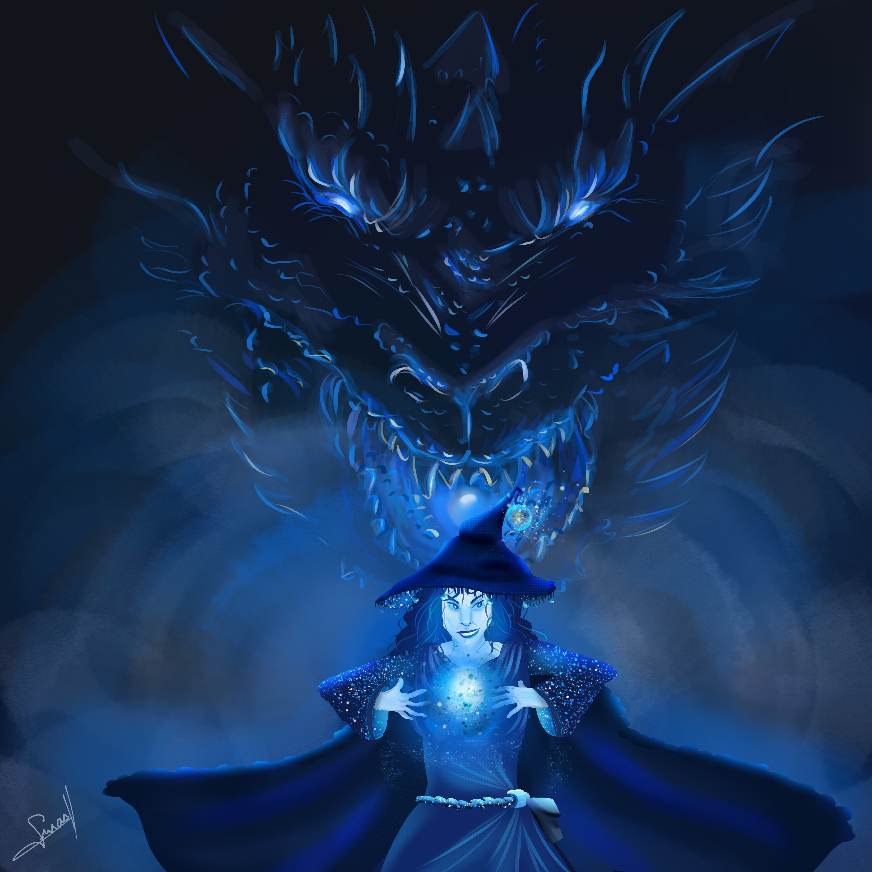 Sorcière vs dragon par smash_no_jutsu